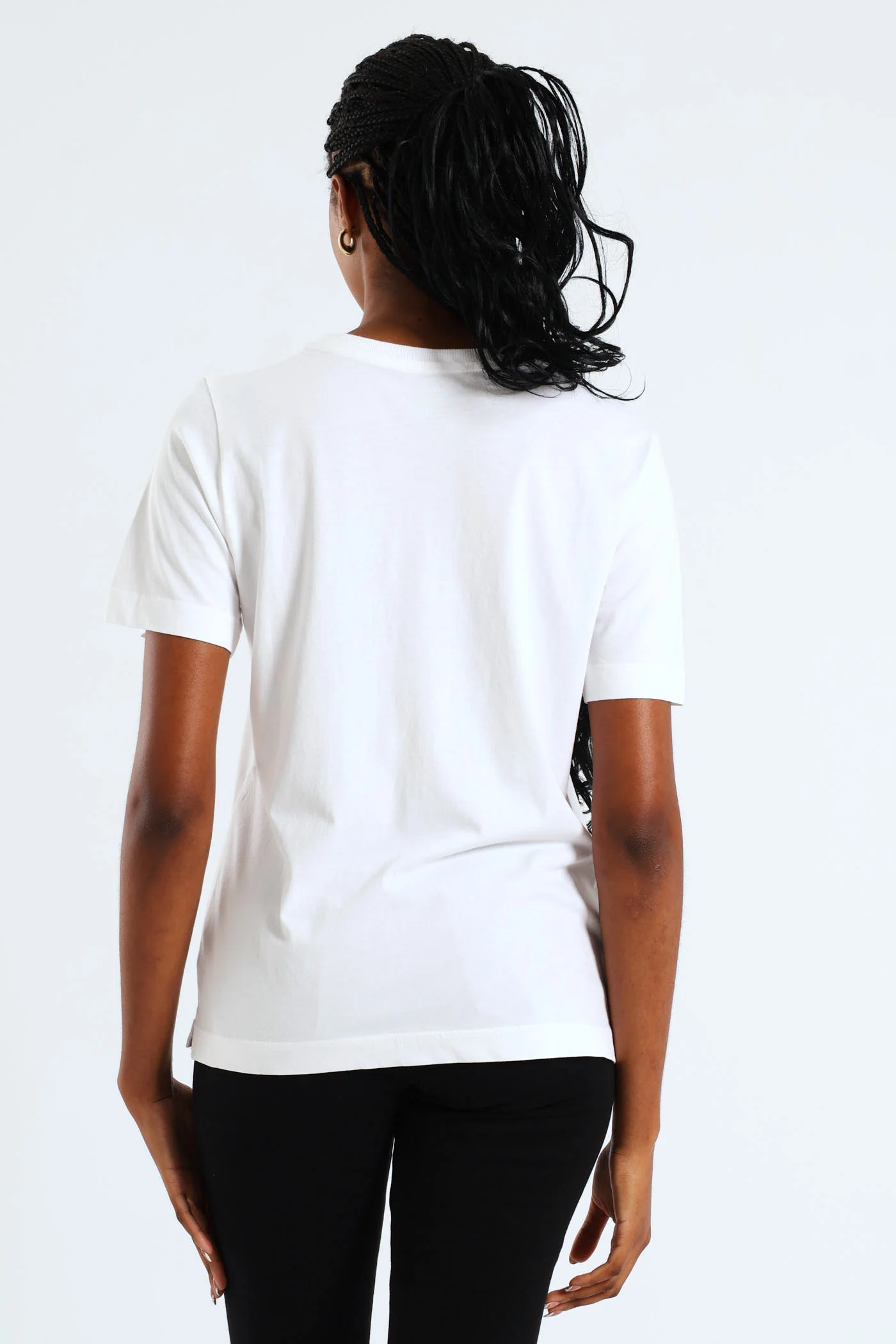 Short Sleeve Cotton Boxy Tee - White - Image 3