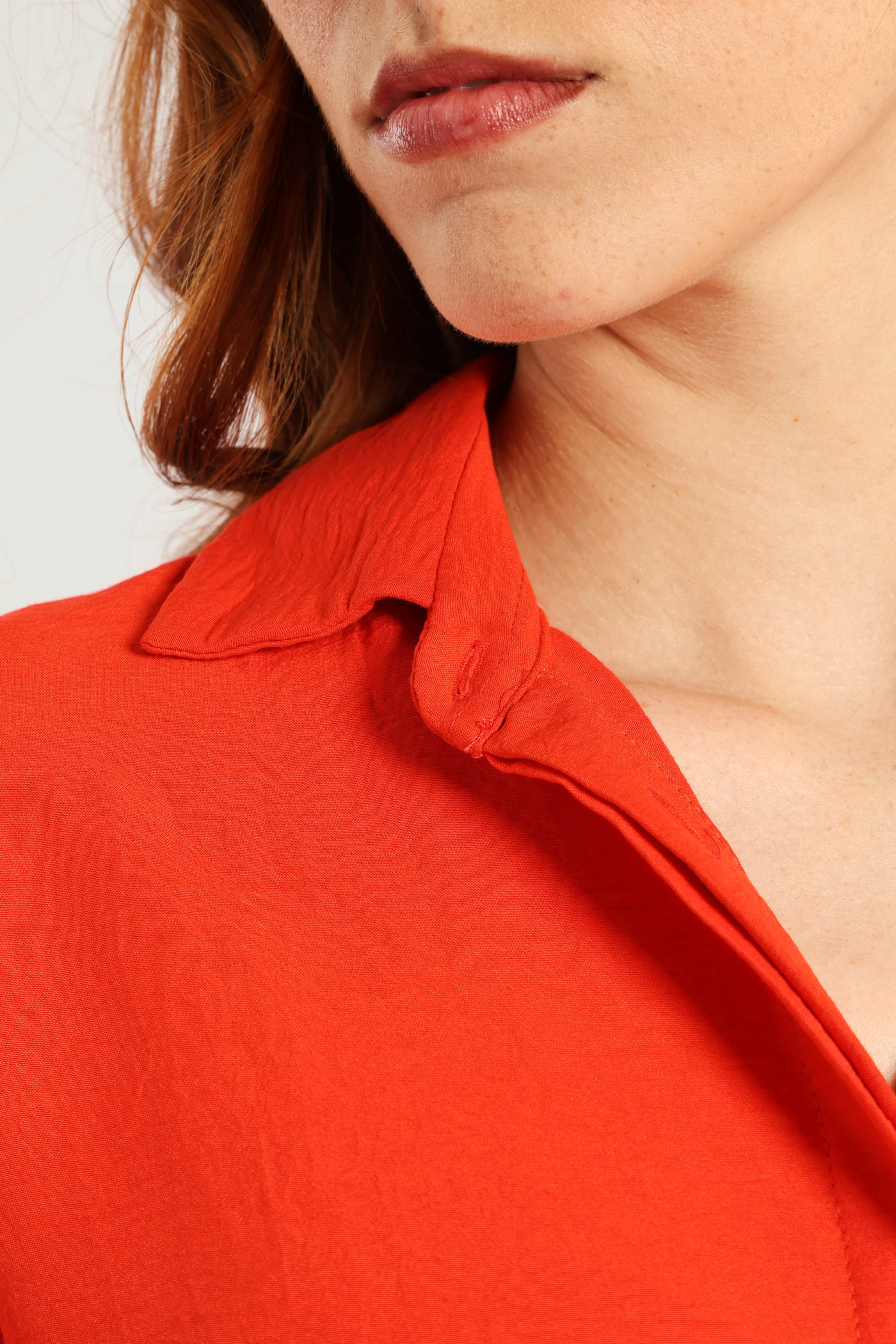 Short Sleeve Easy Wearing Shirt - Vermilion - Image 5