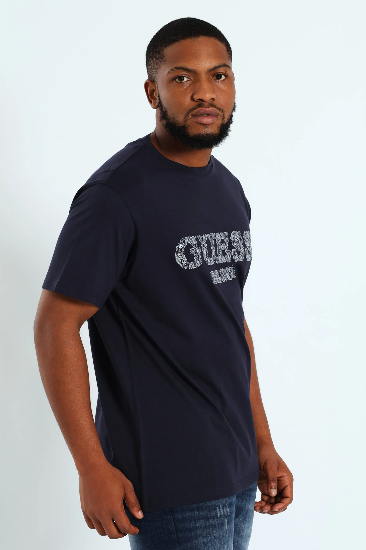 Short Sleeve Embroidered Tee - Navy - Image 2
