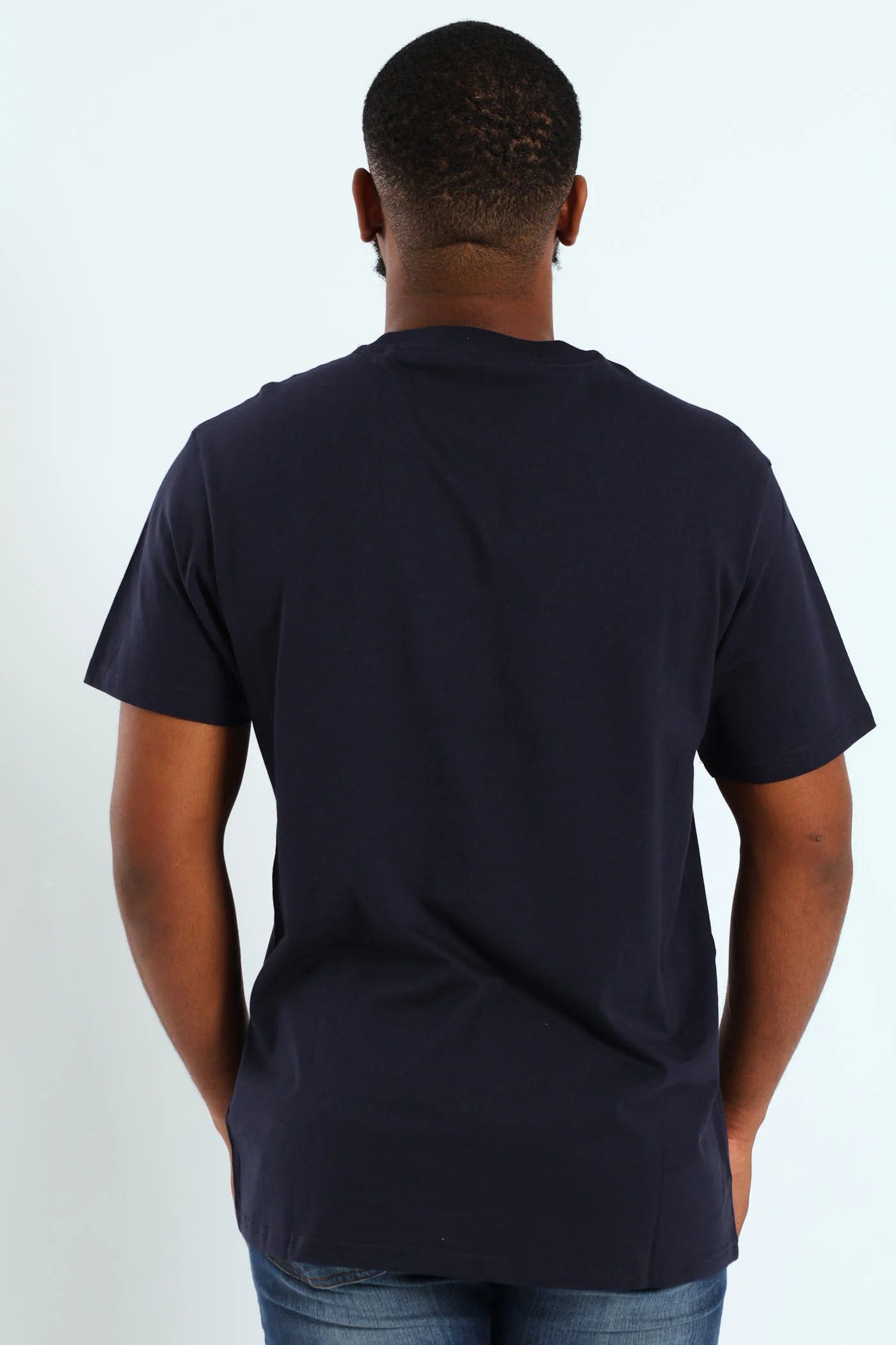 Short Sleeve Embroidered Tee - Navy - Image 3