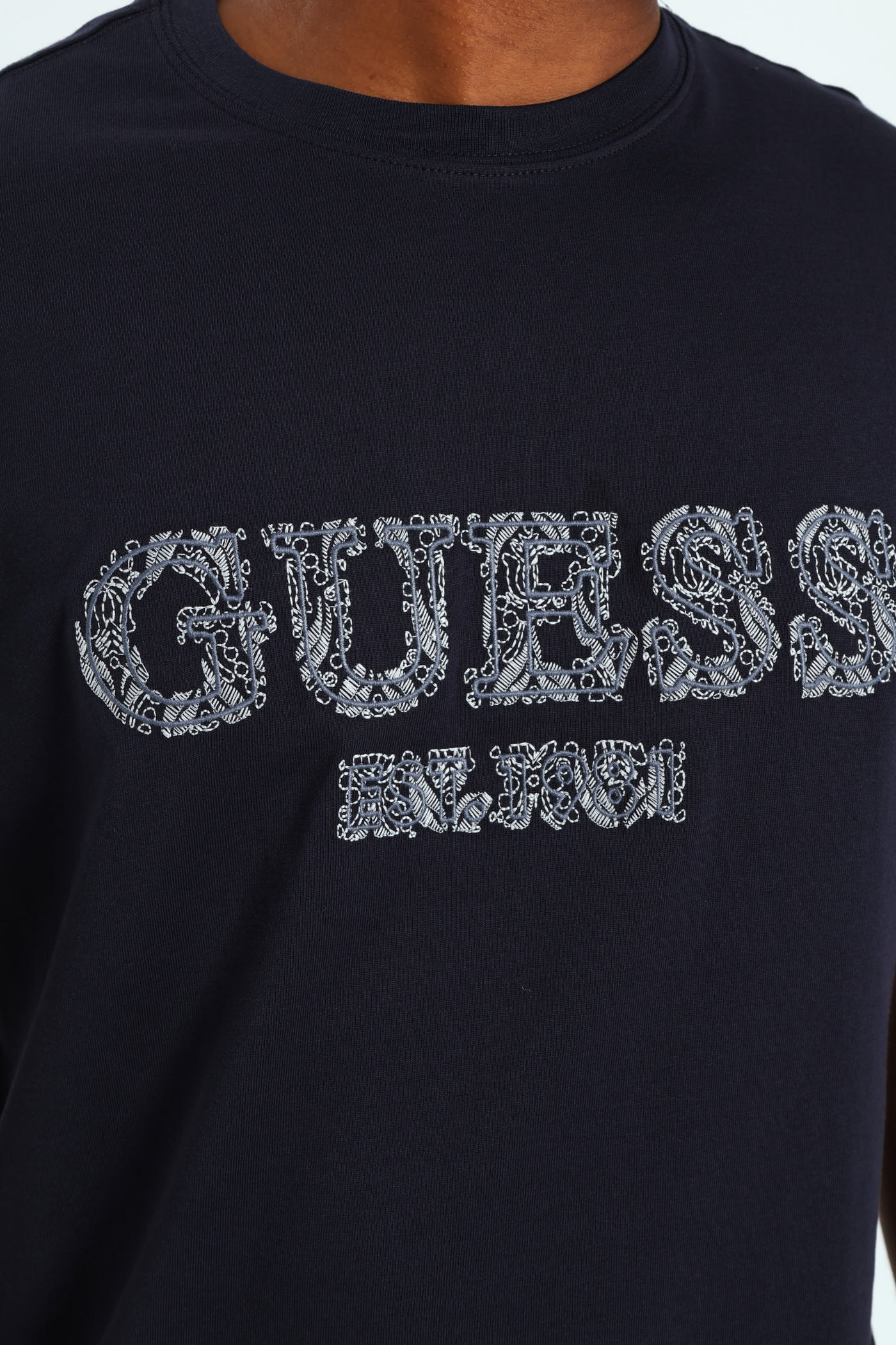 Short Sleeve Embroidered Tee - Navy - Image 4