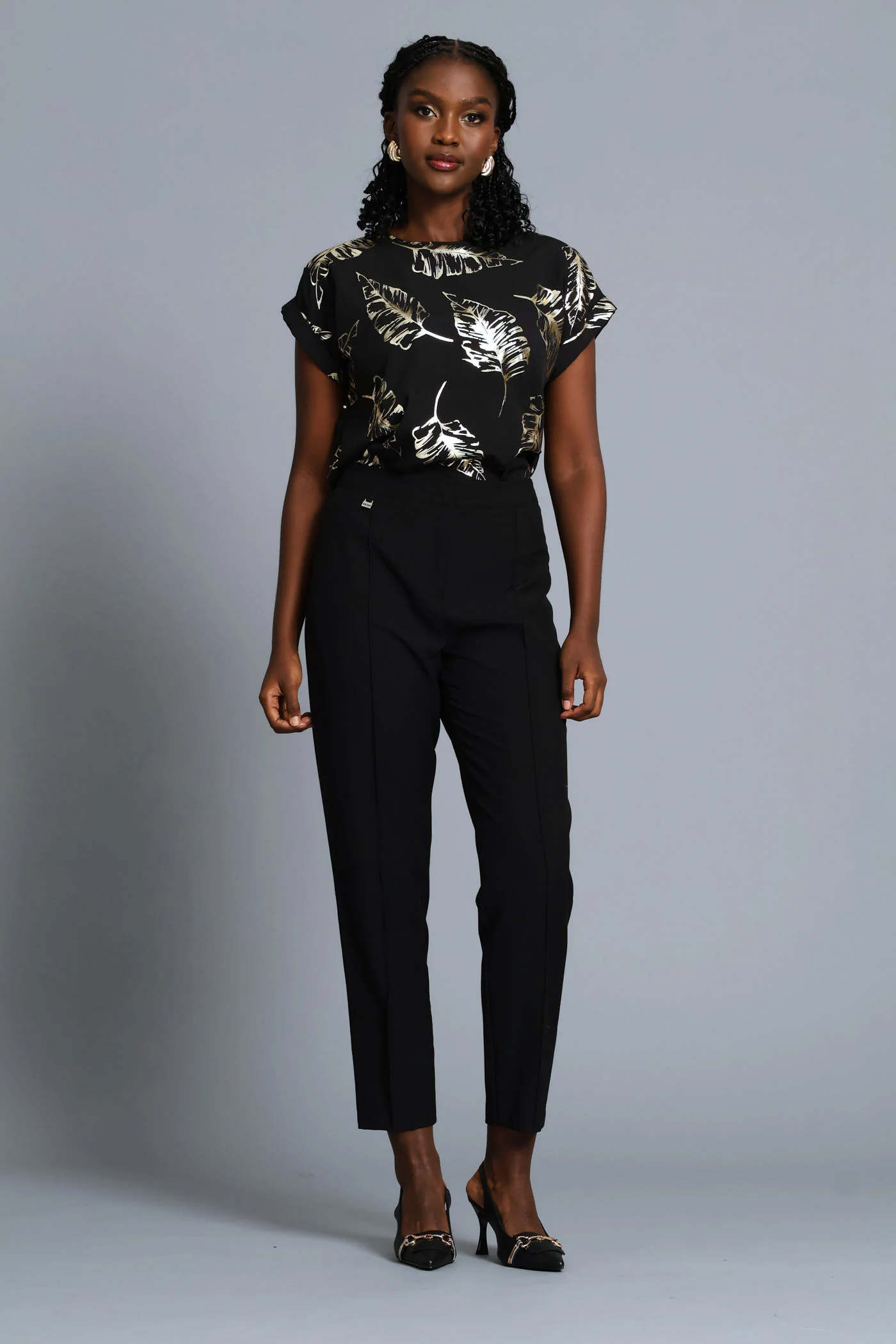 Short Sleeve Formal Tee - Black - Image 5