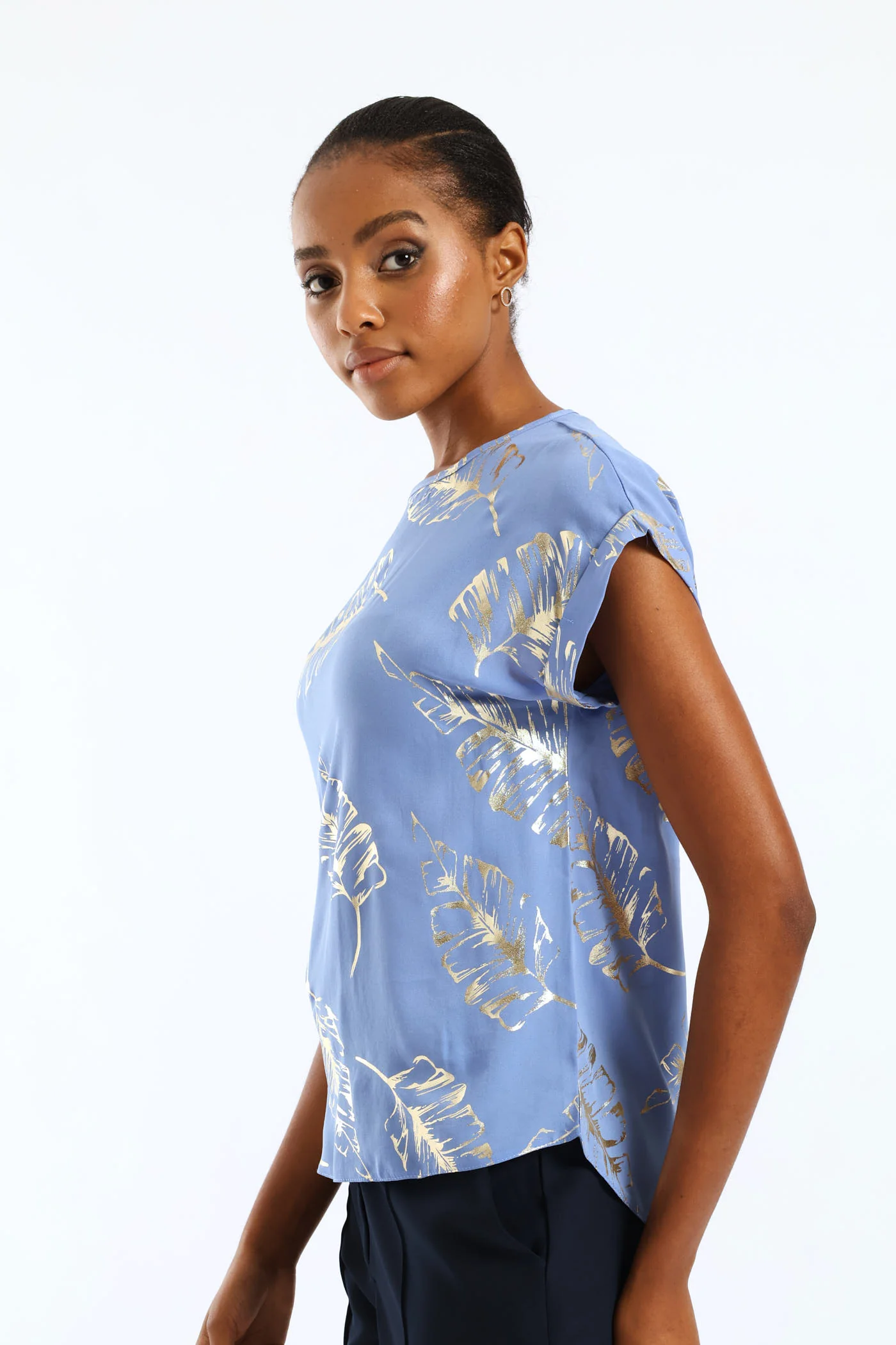 Short Sleeve Formal Tee - Blue - Image 3