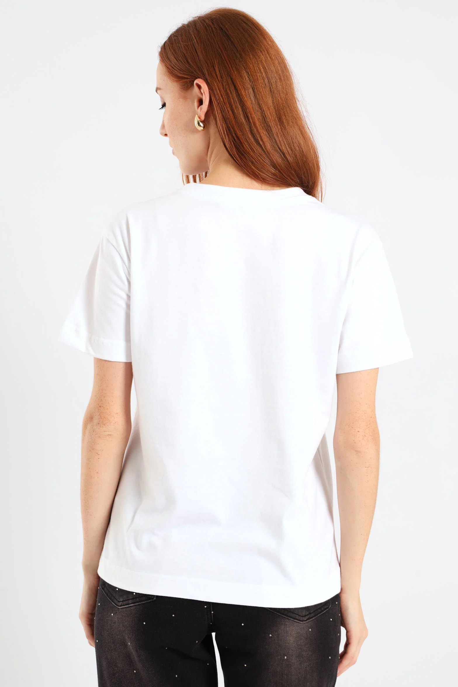 Short Sleeve Living The Dream Embroidered Regular Tee - White - Image 3