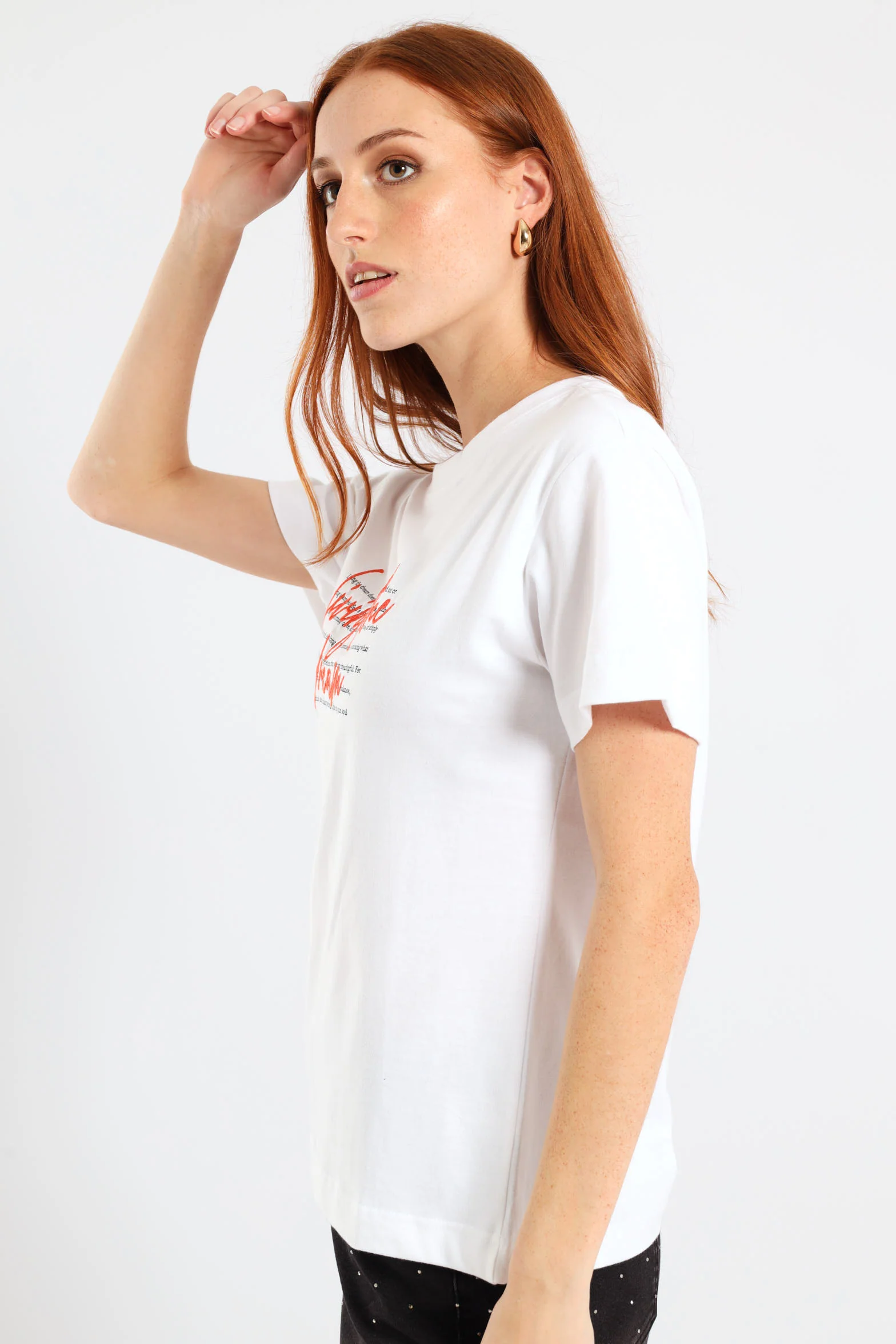 Short Sleeve Living The Dream Embroidered Regular Tee - White - Image 4