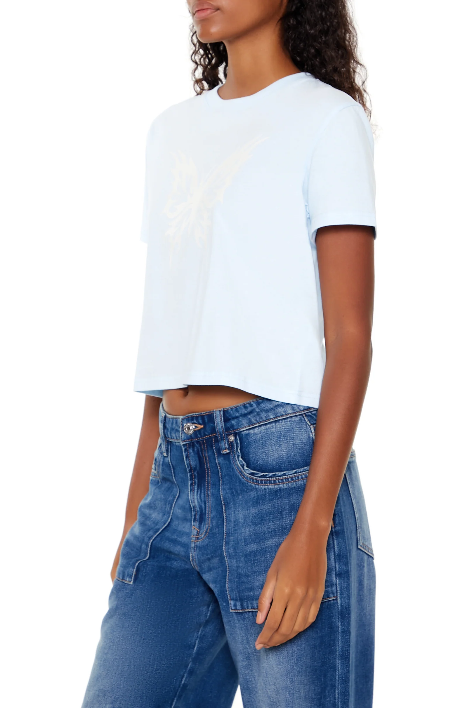 Short Sleeve Logo Baby Tee - Blue - Image 3