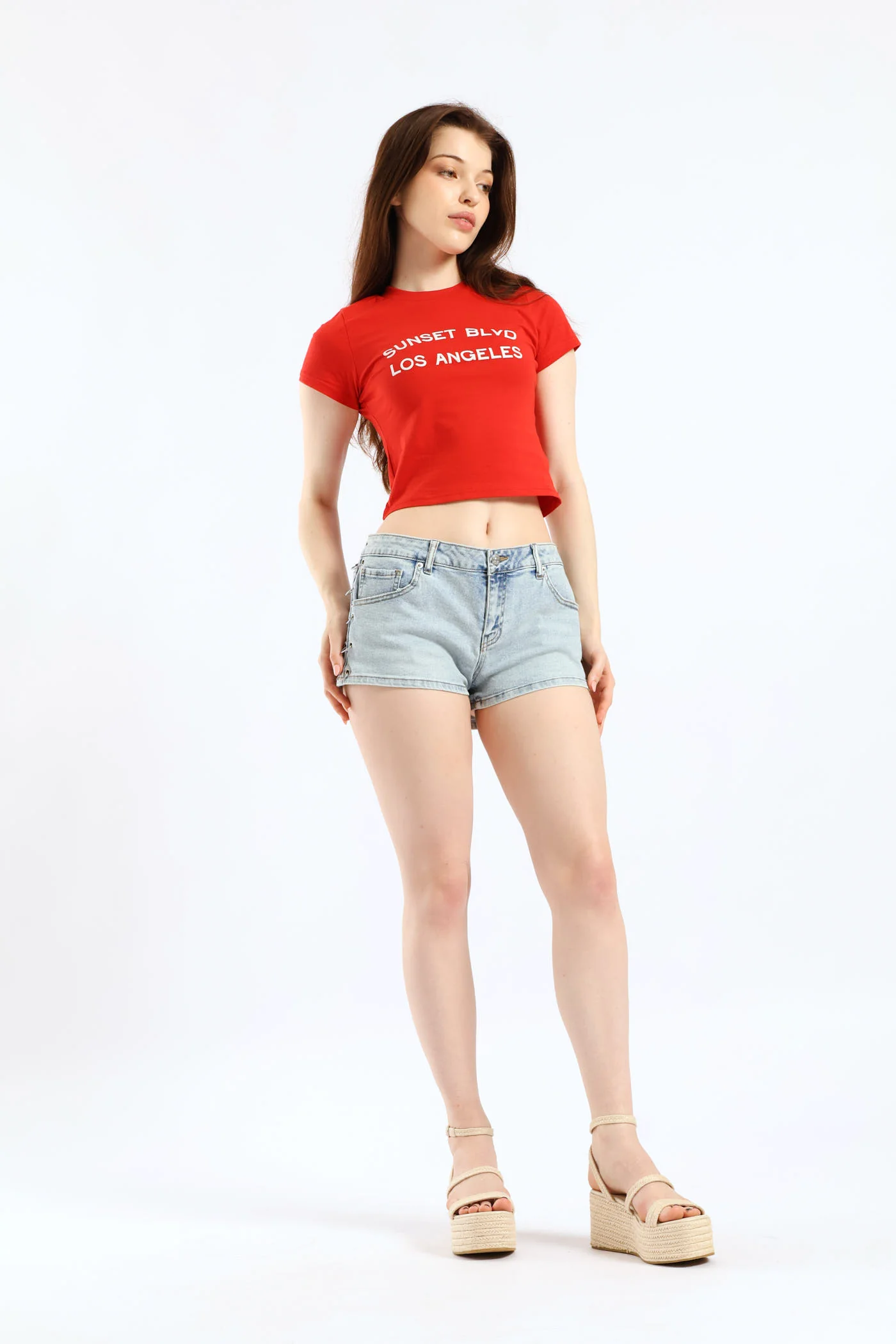 Short Sleeve Logo Baby Tee - Red - Image 5