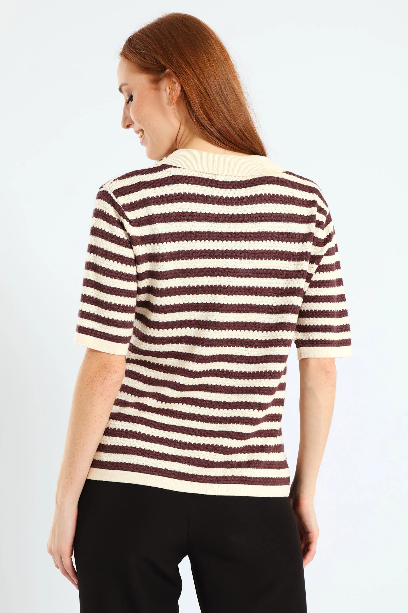 Short Sleeve Monochrome Golfer - Chocolate - Image 5