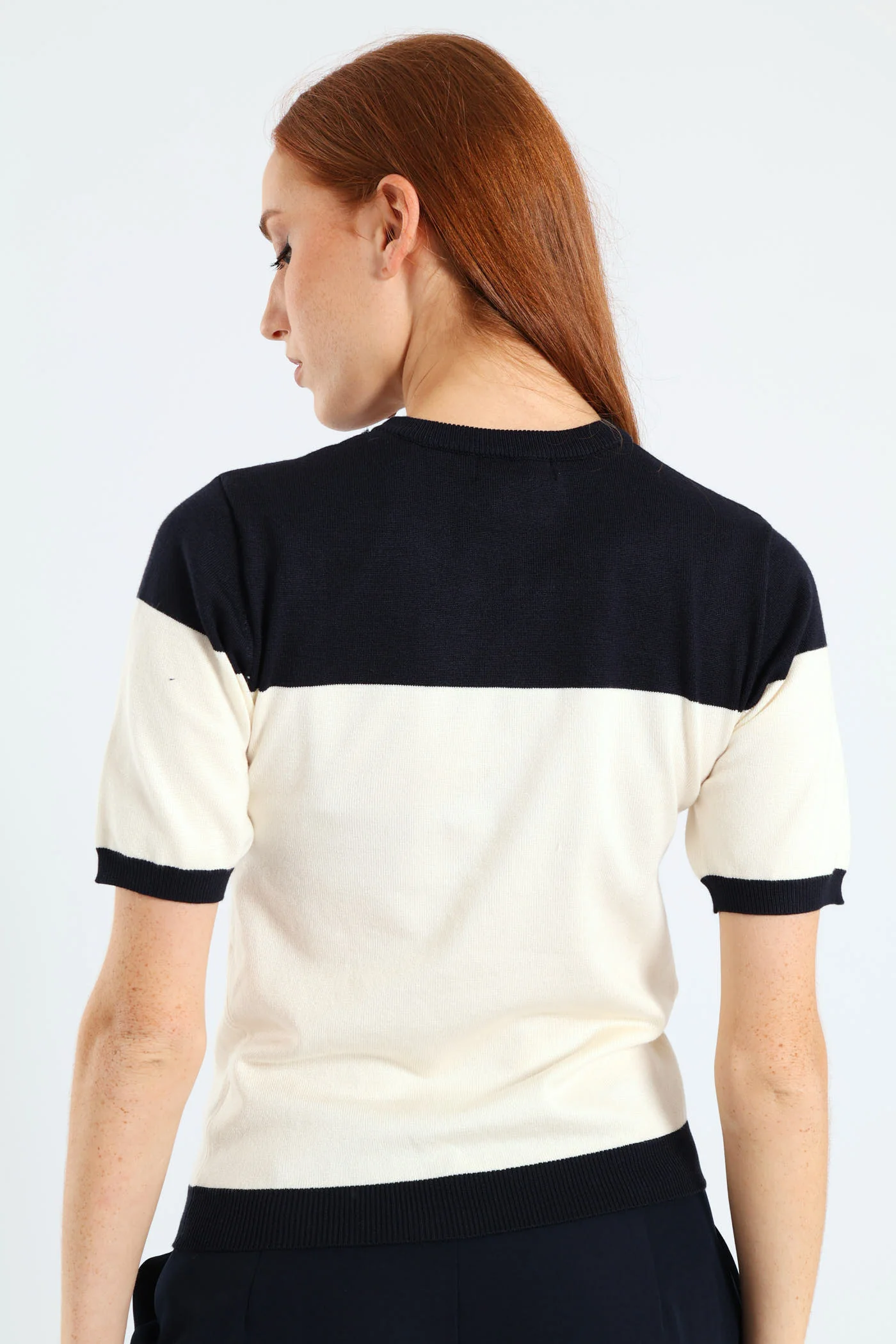 Short Sleeve Monochrome Pullover - Cream - Image 4
