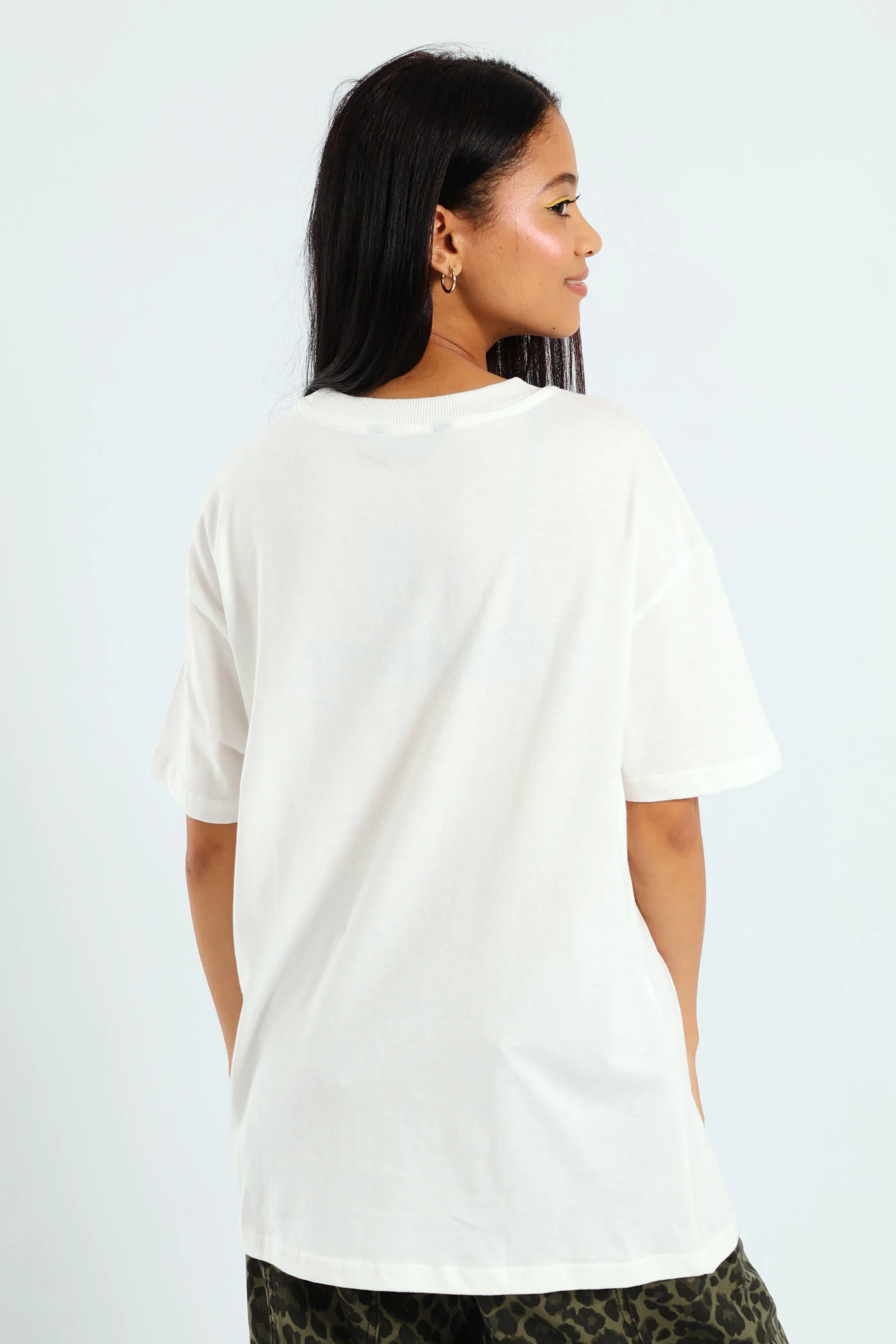 Short Sleeve Oversized Howdy Tee - Off White - Image 3