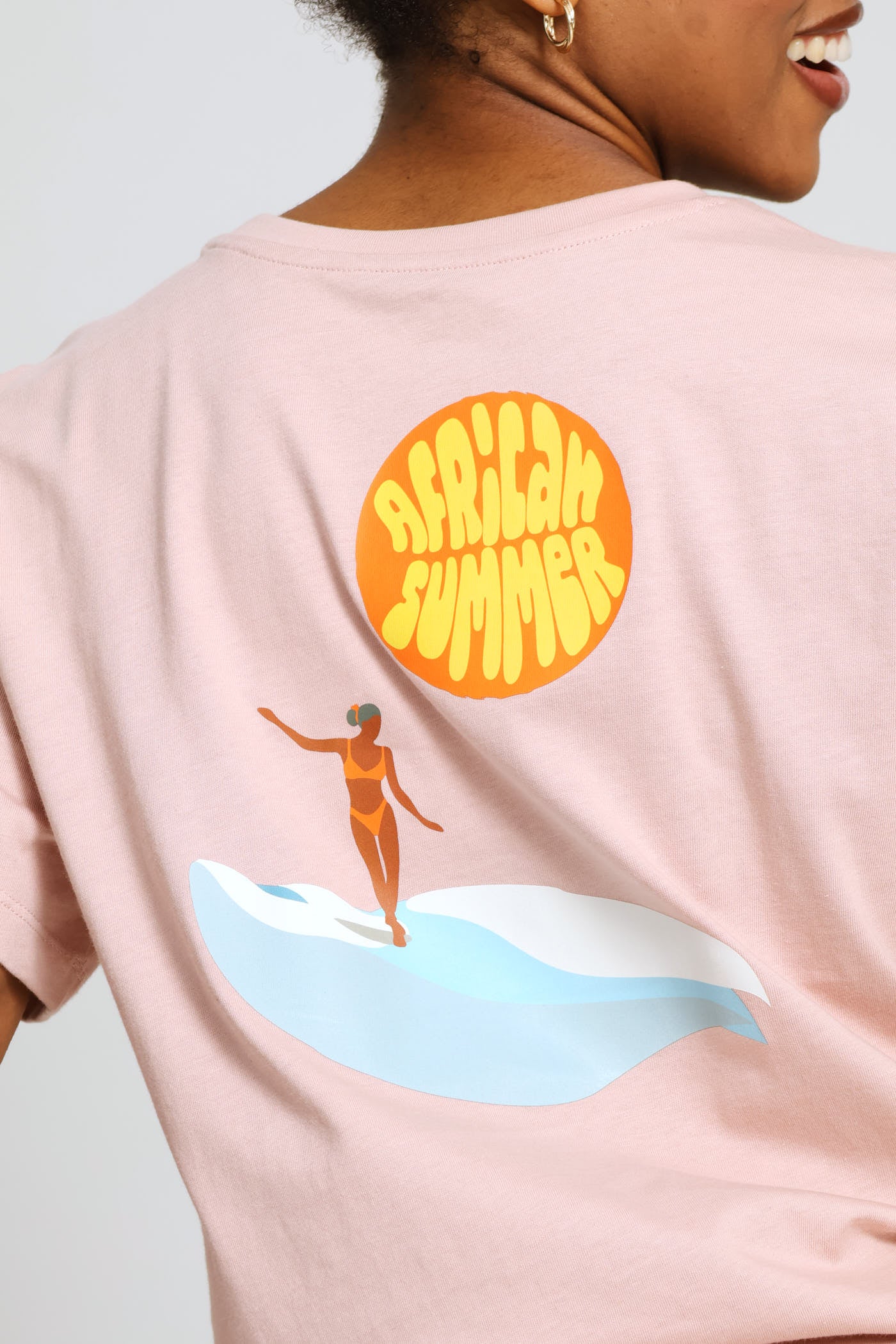 Short Sleeve Pink Moss T-Shirt - Taupe - Image 4