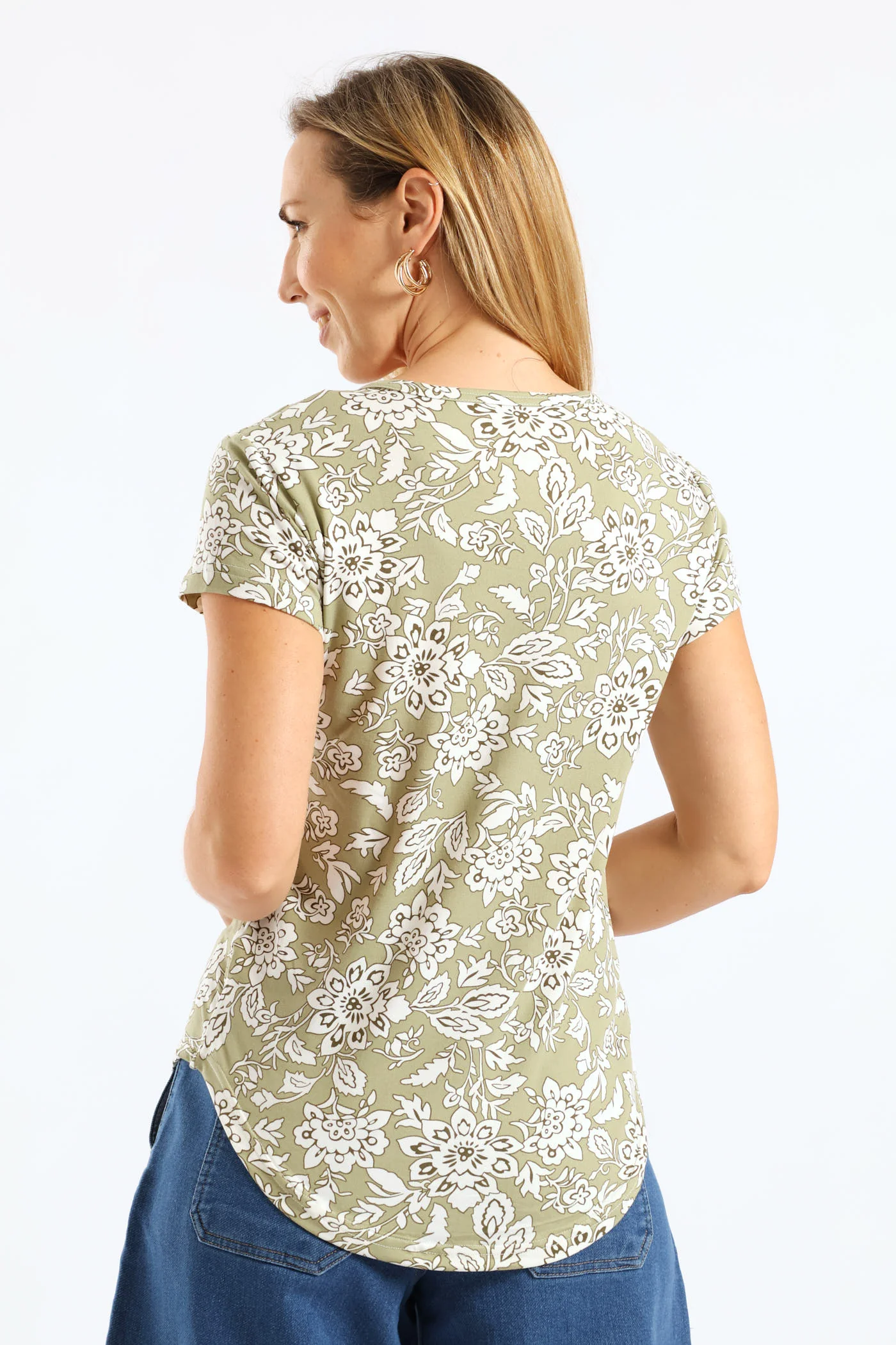Short Sleeve Print Pocket Tee - Fatigue/Cream - Image 4