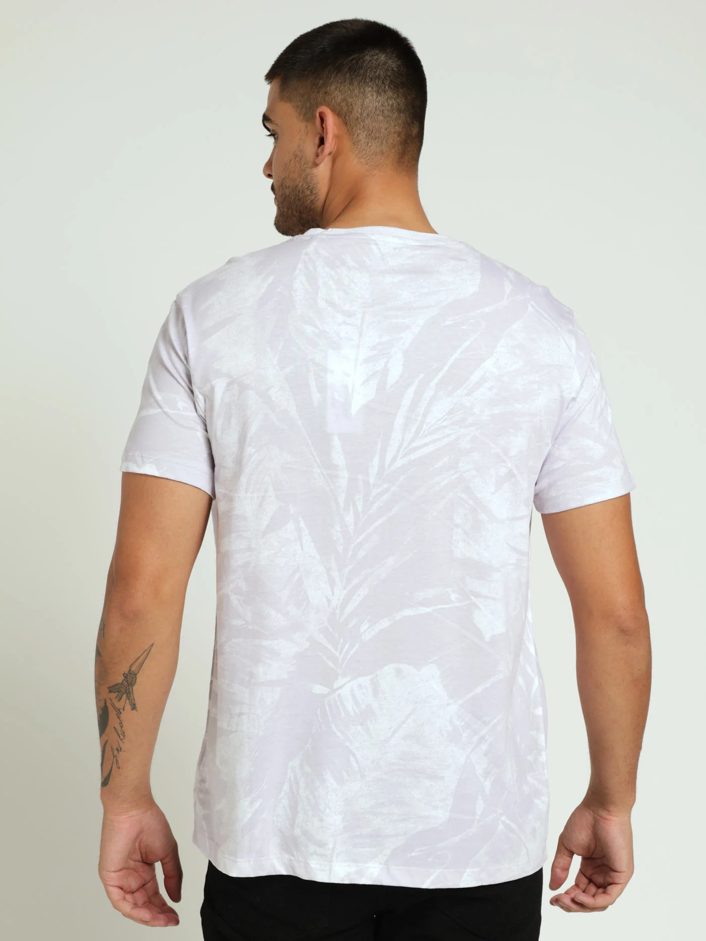 Short Sleeve Print Tee - Lilac - Image 4