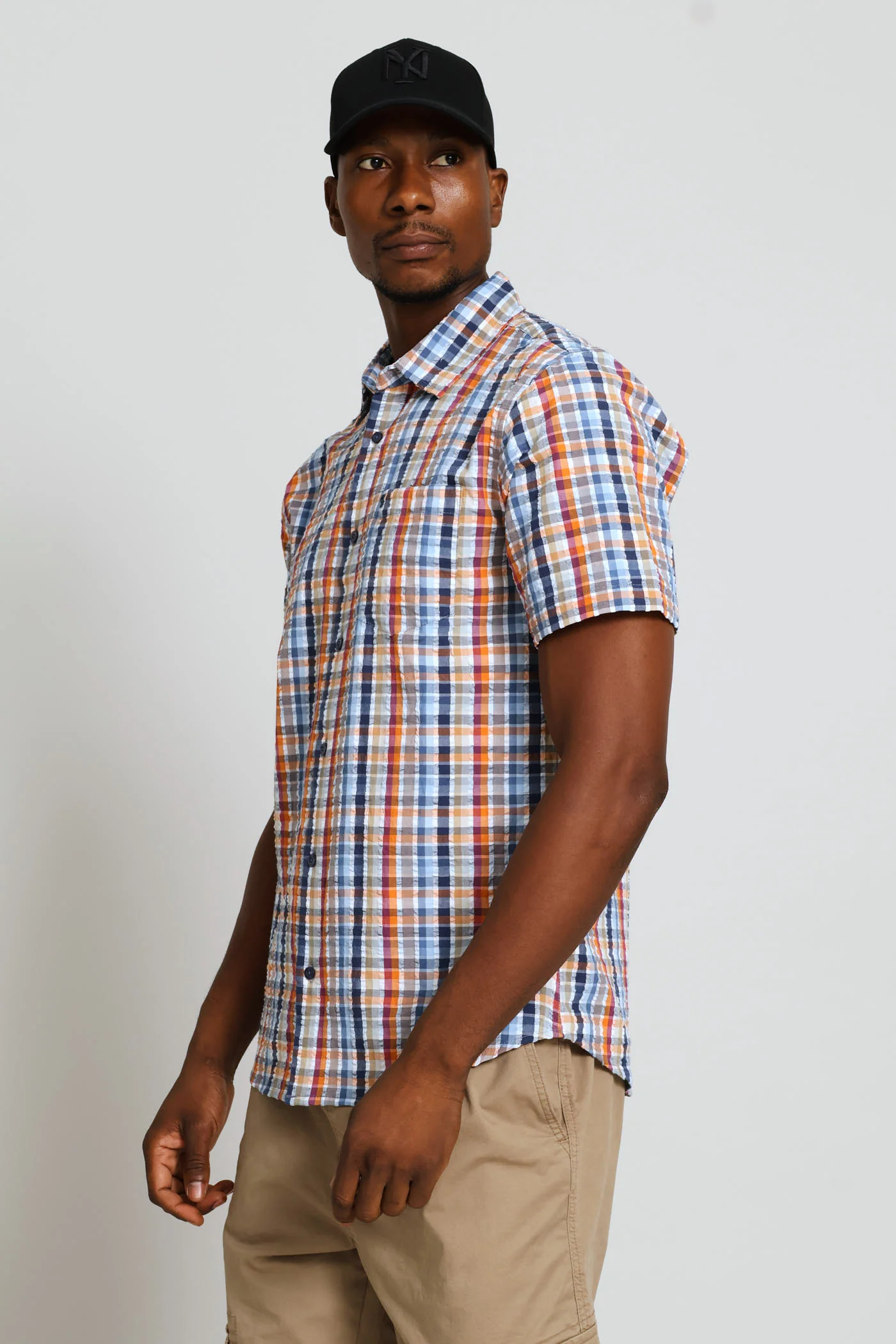 Short Sleeve Seersucker Shirt - Multi - Image 3