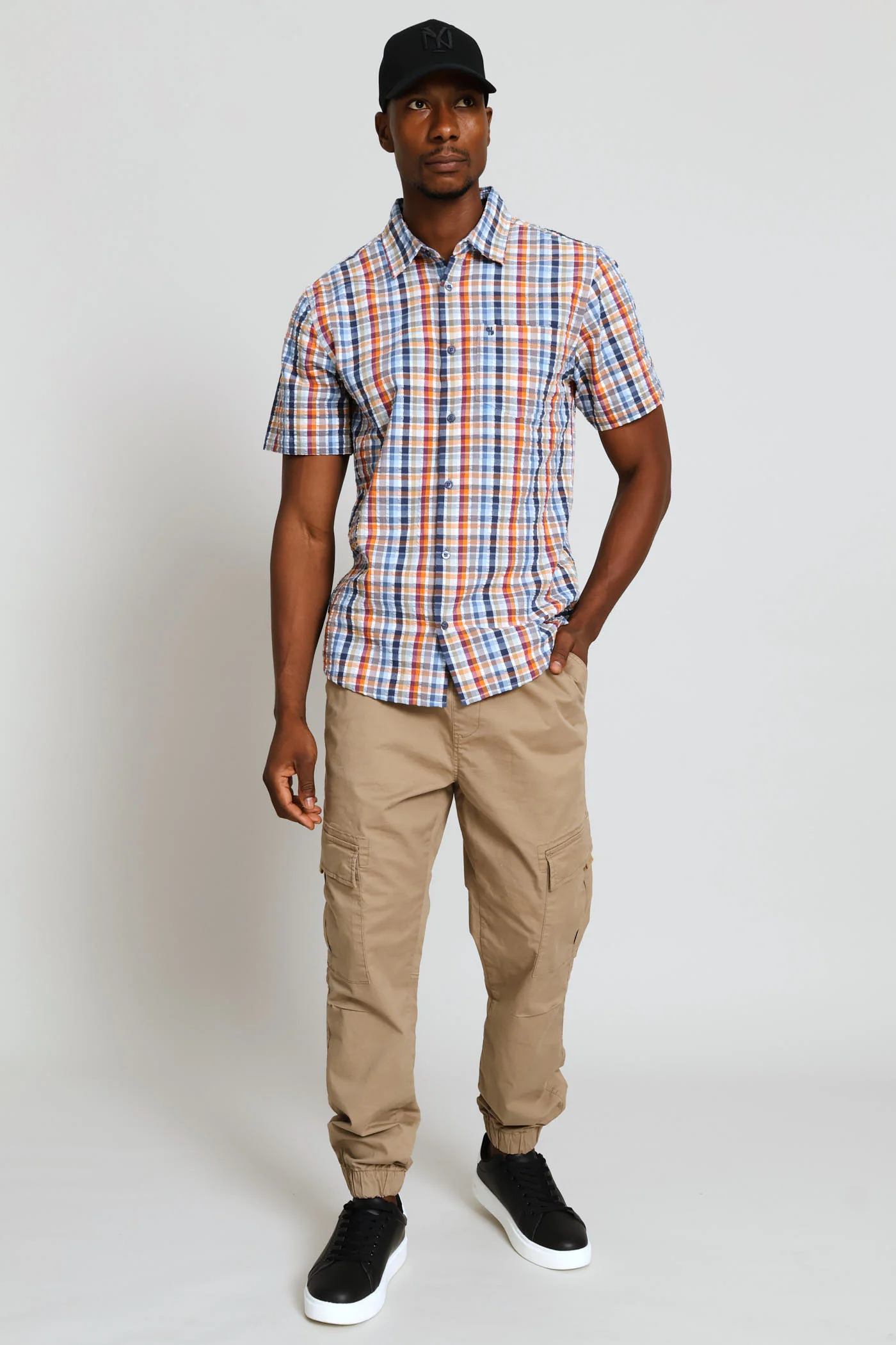 Short Sleeve Seersucker Shirt - Multi - Image 5