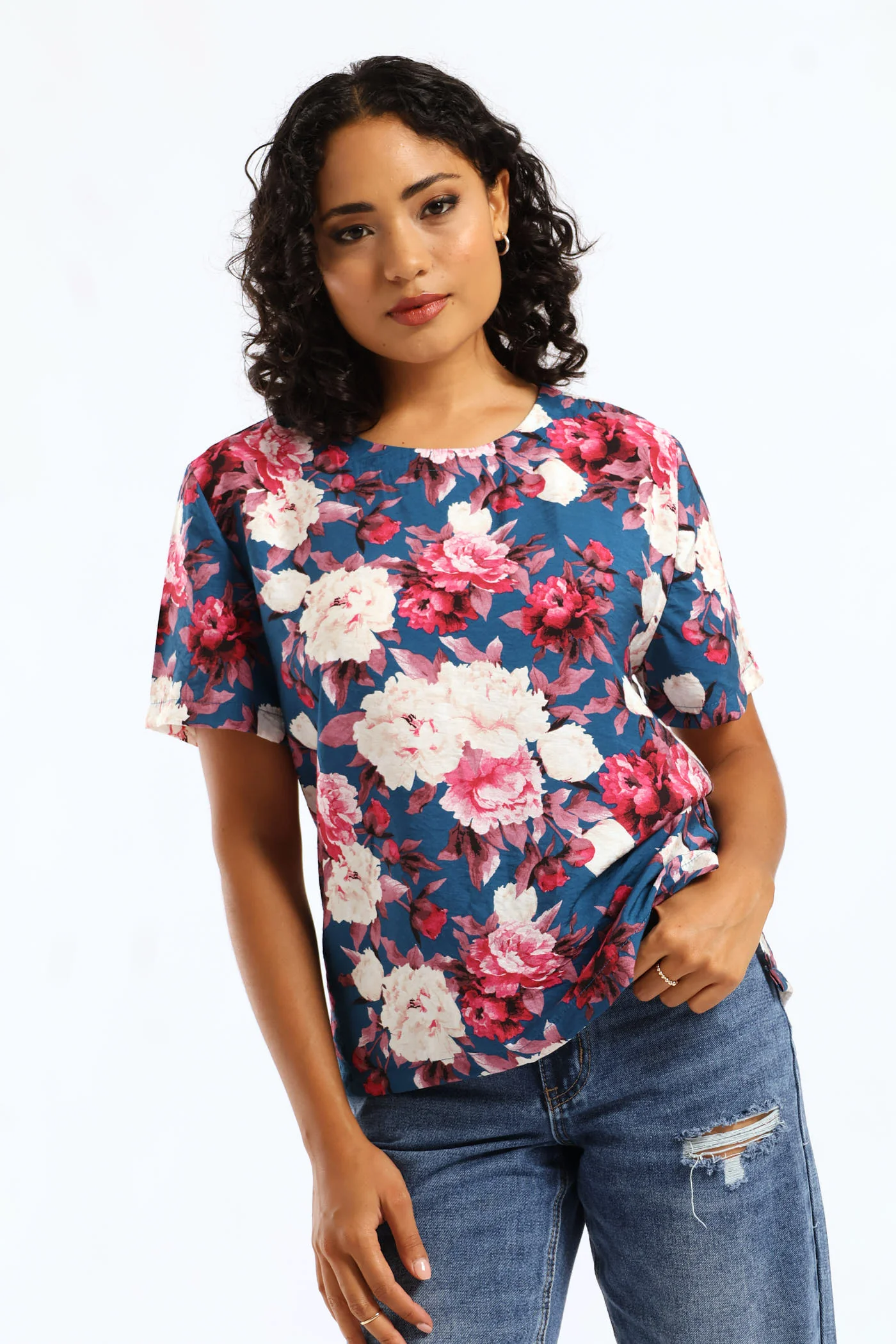 Short Sleeve Shell Print Tee - Navy - Image 2