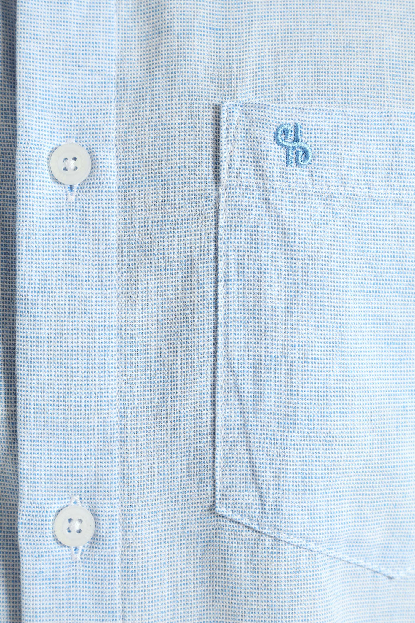 Short Sleeve Slub Shirt - Blue - Image 7