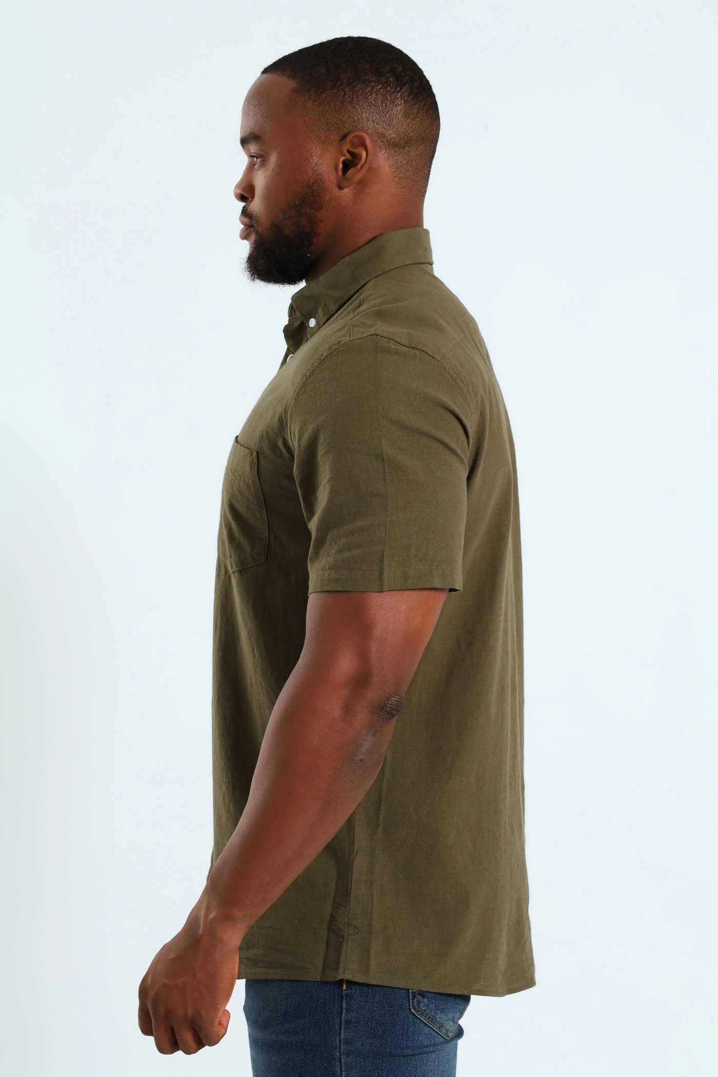 Short Sleeve Slub Shirt - Fatigue - Image 2