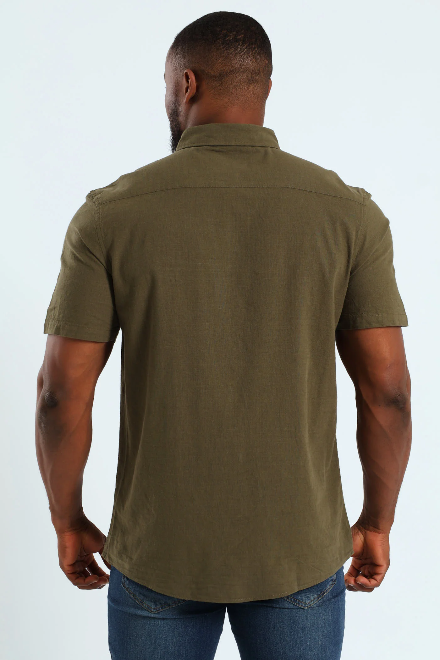 Short Sleeve Slub Shirt - Fatigue - Image 3