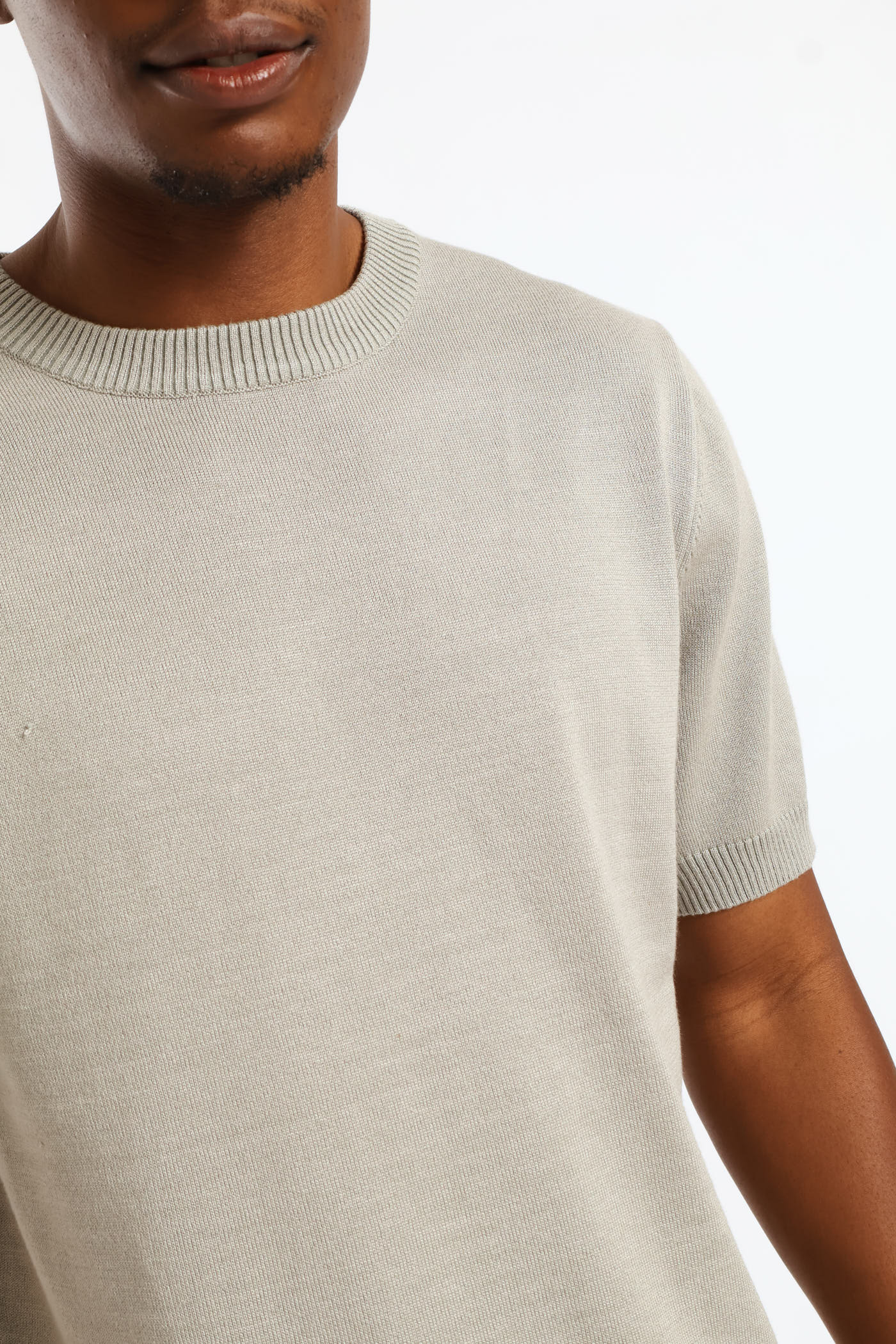 Short Sleeve Smart Knit Tee - Sage - Image 2