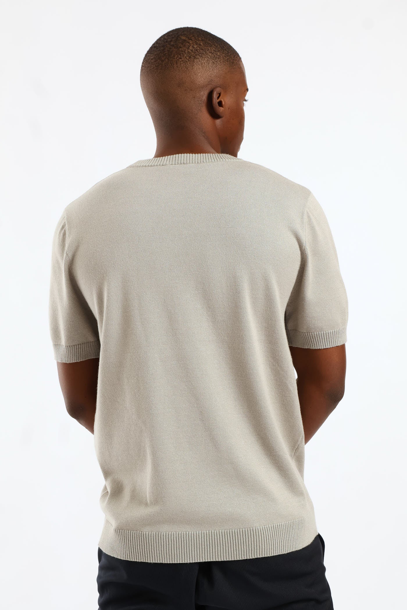 Short Sleeve Smart Knit Tee - Sage - Image 4