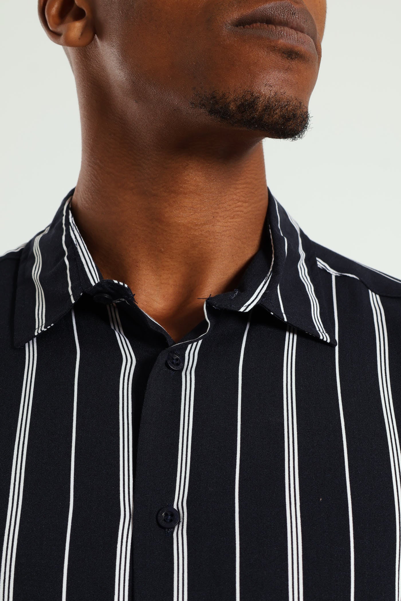 Short Sleeve Stripe Shirt - Navy - Image 2