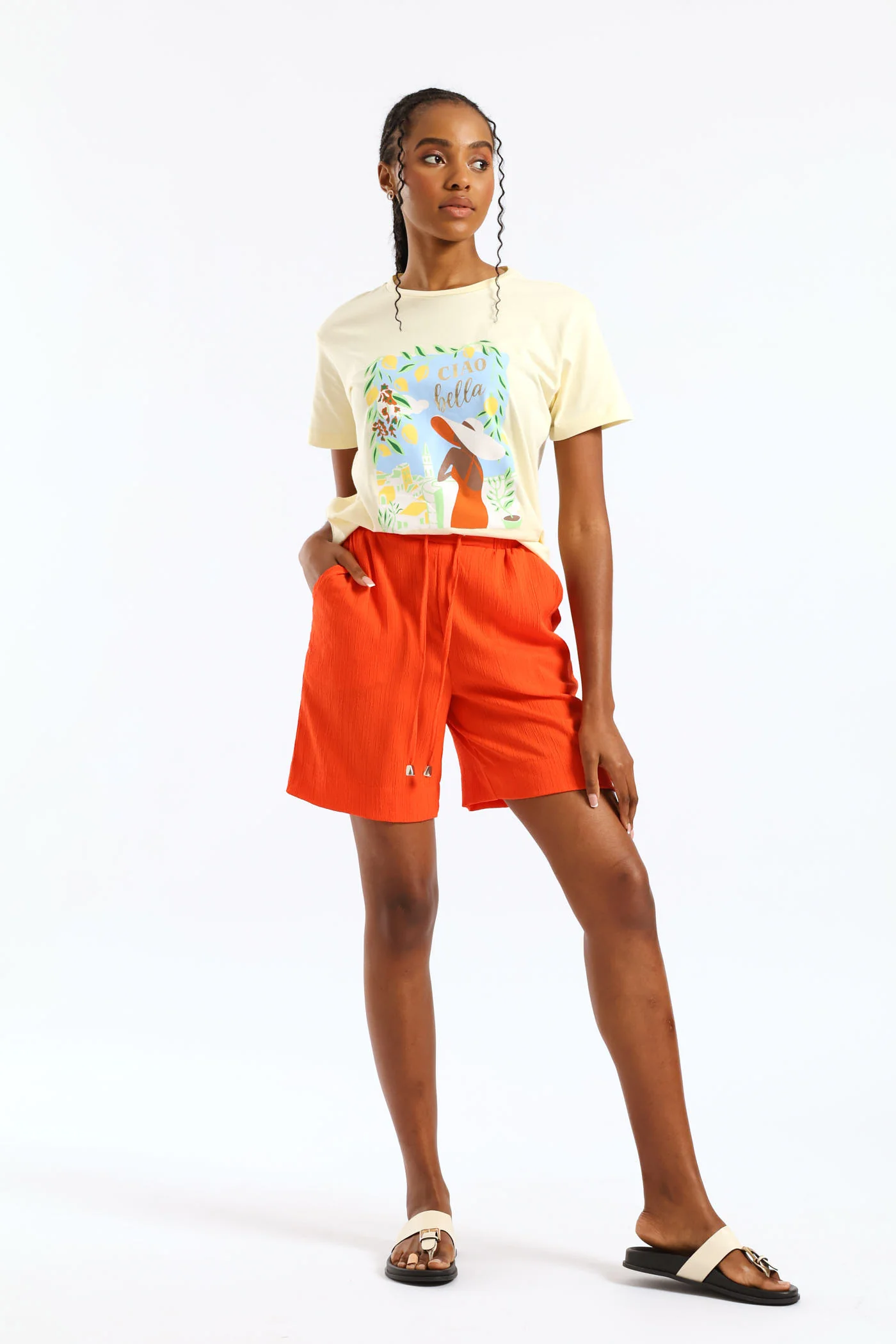 Short Sleeve Summer in Italy Regular Fit Tee - Yellow - Image 4