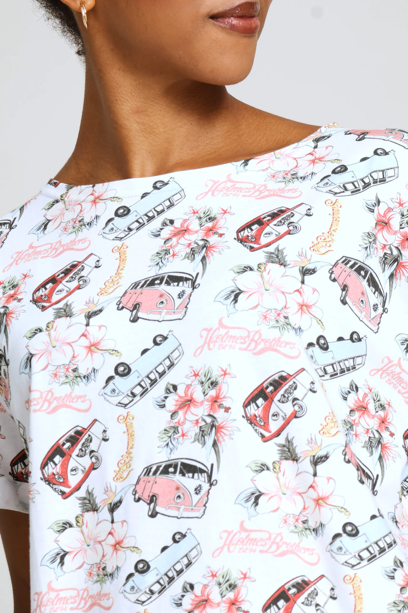 Short Sleeve T-Shirt - White/Pink - Image 2