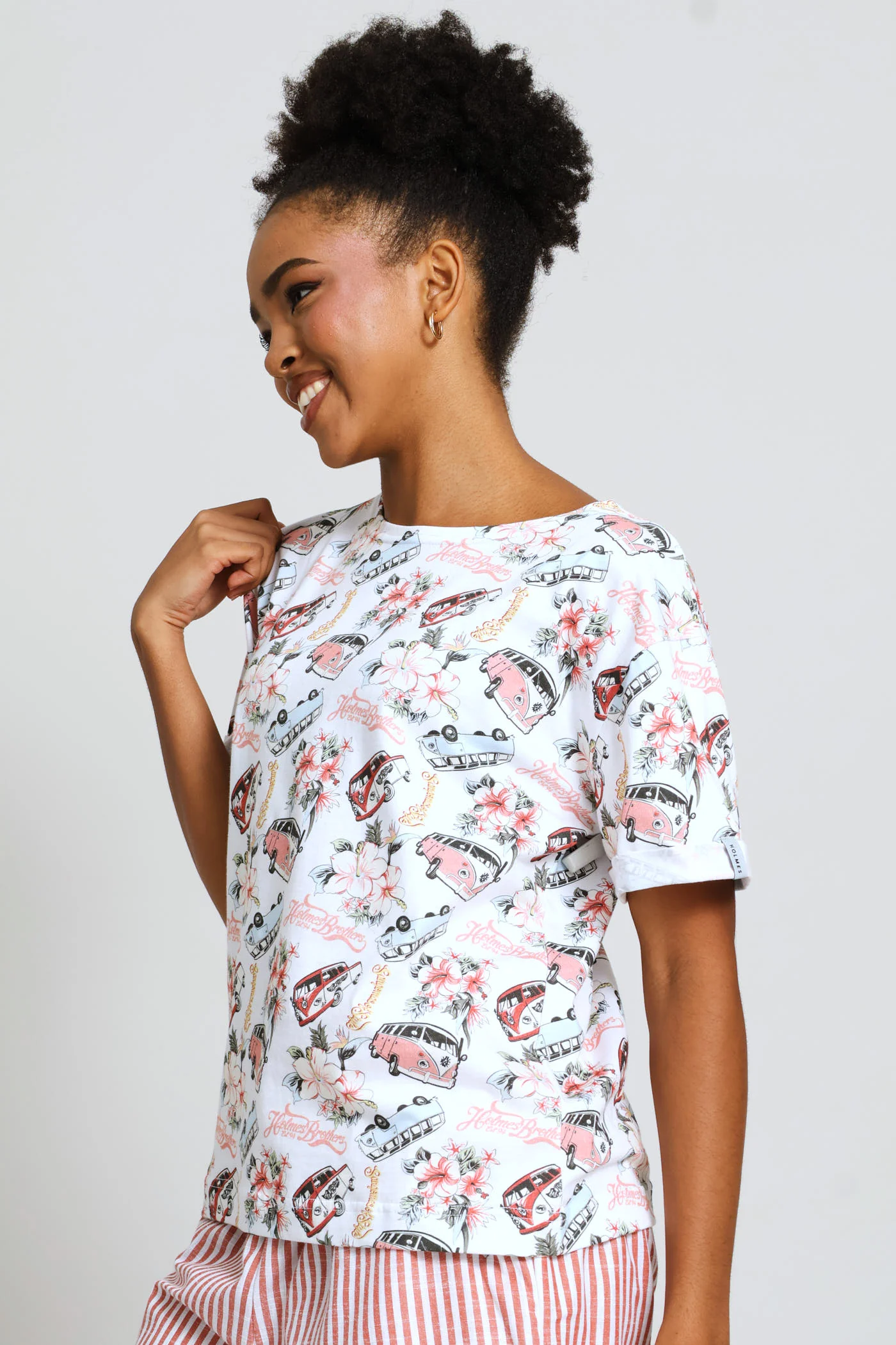 Short Sleeve T-Shirt - White/Pink - Image 4