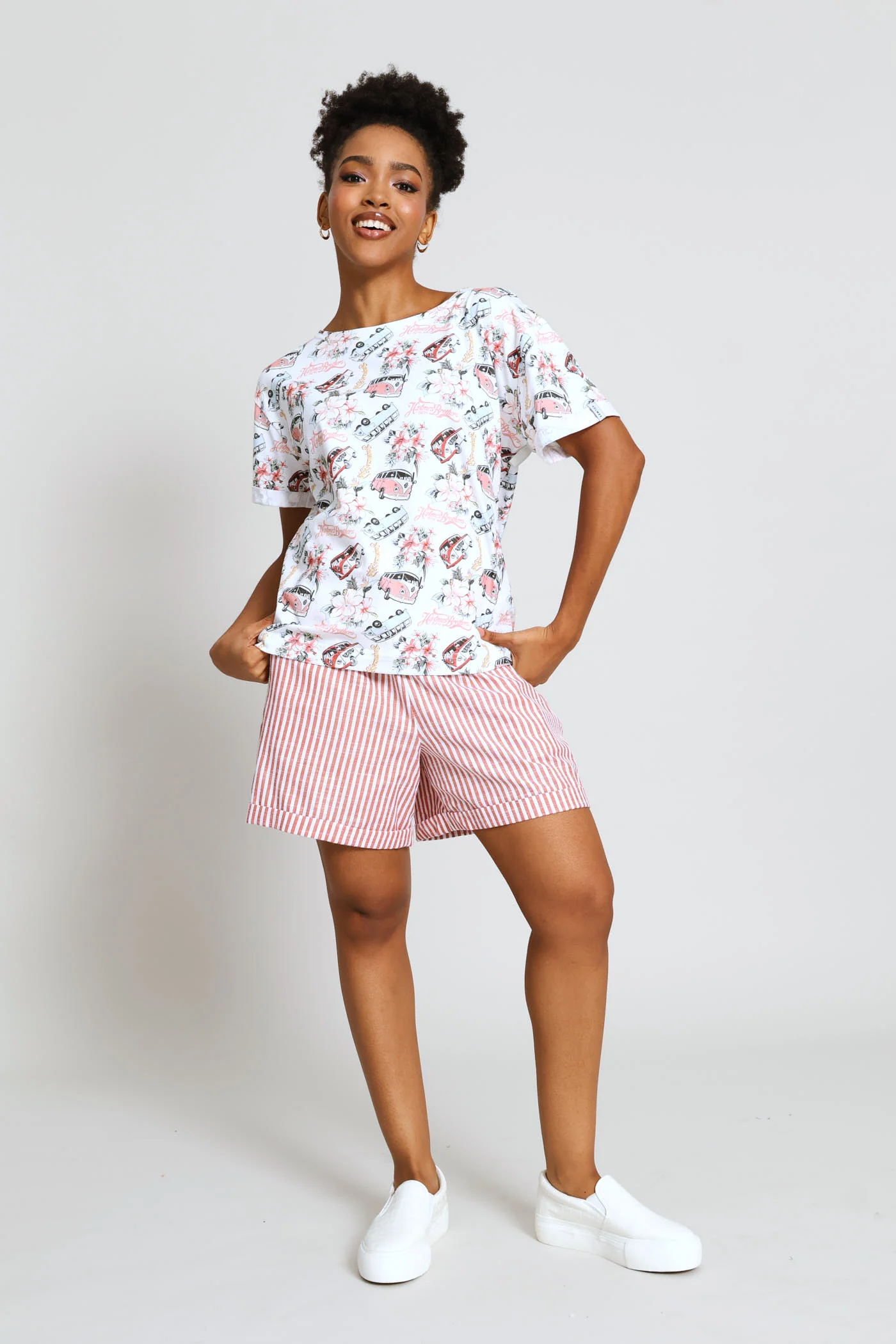 Short Sleeve T-Shirt - White/Pink - Image 6