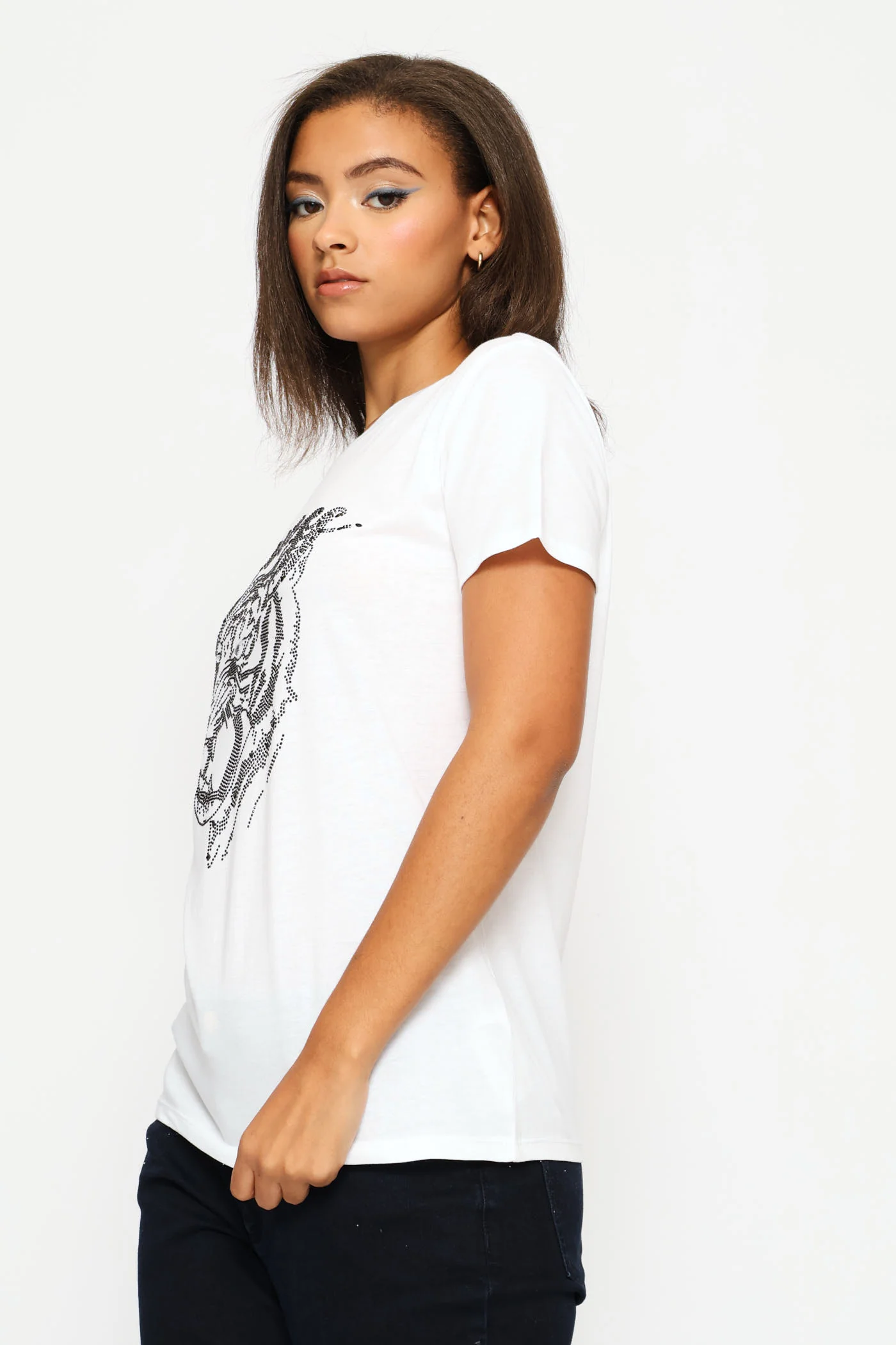 Short Sleeve Tiger Face Tee - White - Image 3