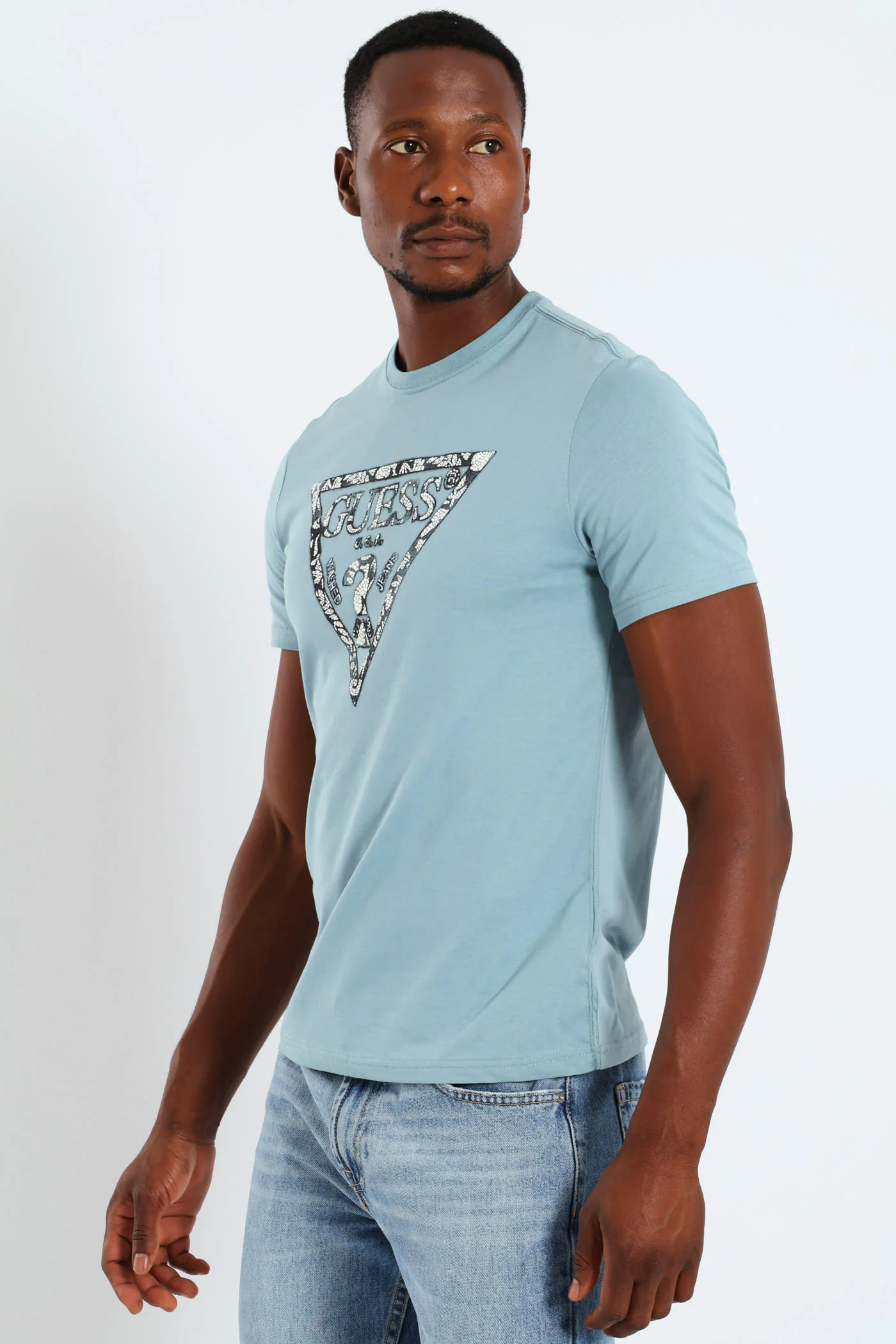 Short Sleeve Triangle Tee - Light Blue - Image 2