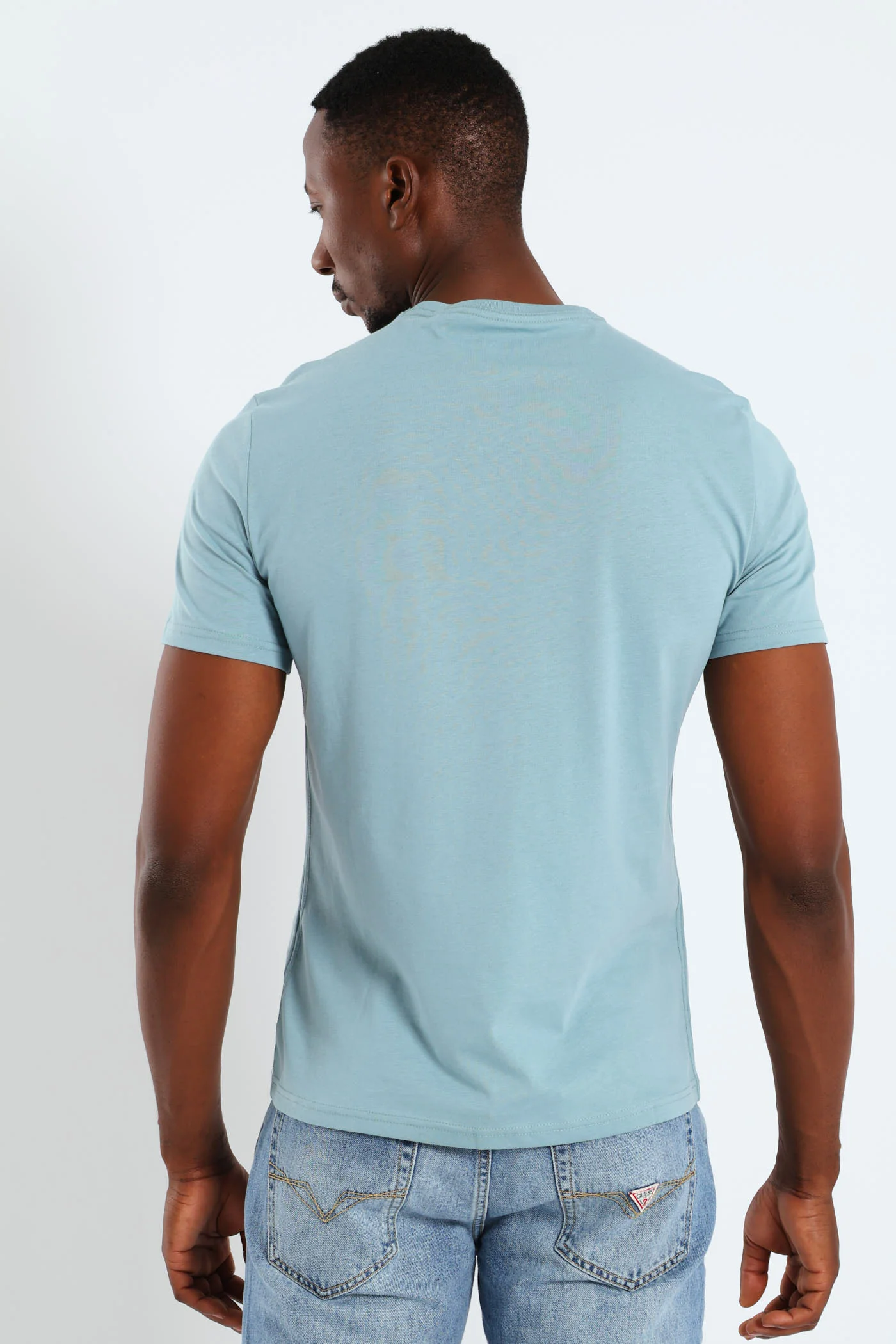 Short Sleeve Triangle Tee - Light Blue - Image 3