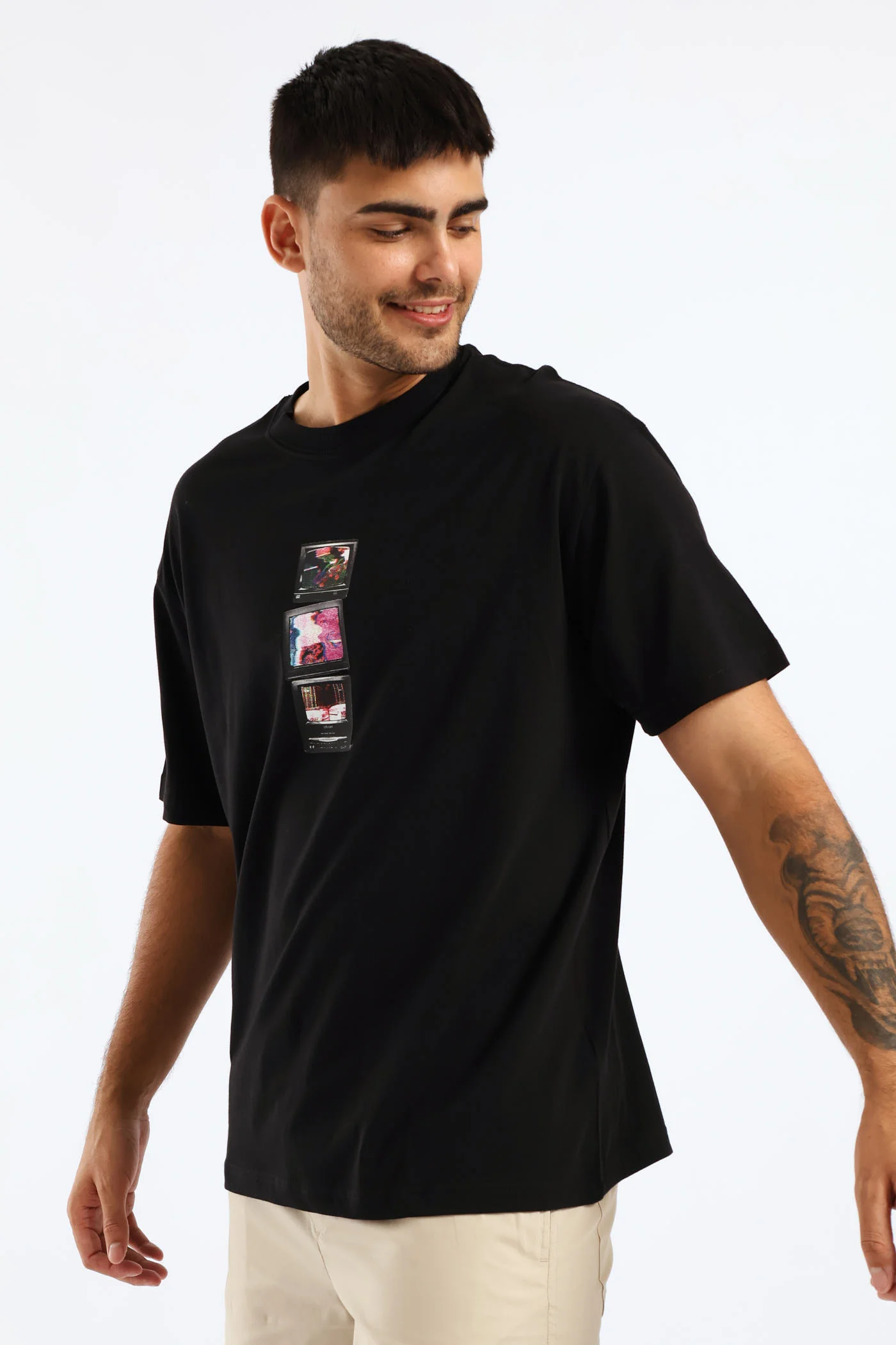 Short Sleeve Tv Tee - Black - Image 5
