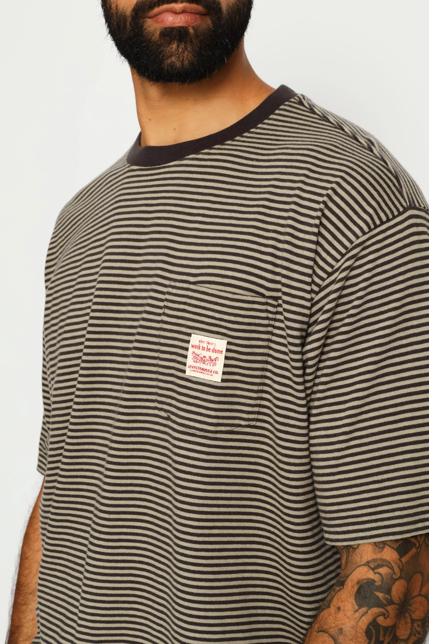 Short Sleeve Workwear Tee - Grey - Image 2