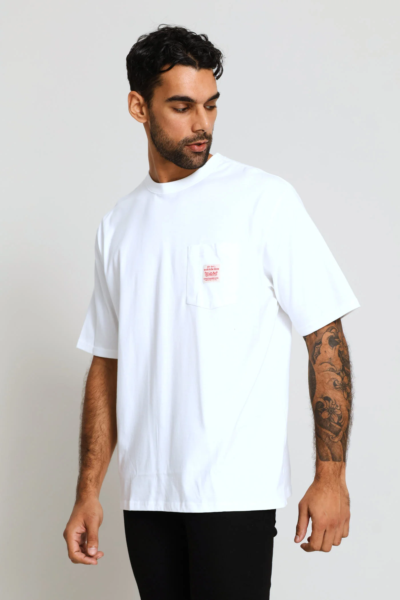 Short Sleeve Workwear Tee - White - Image 3