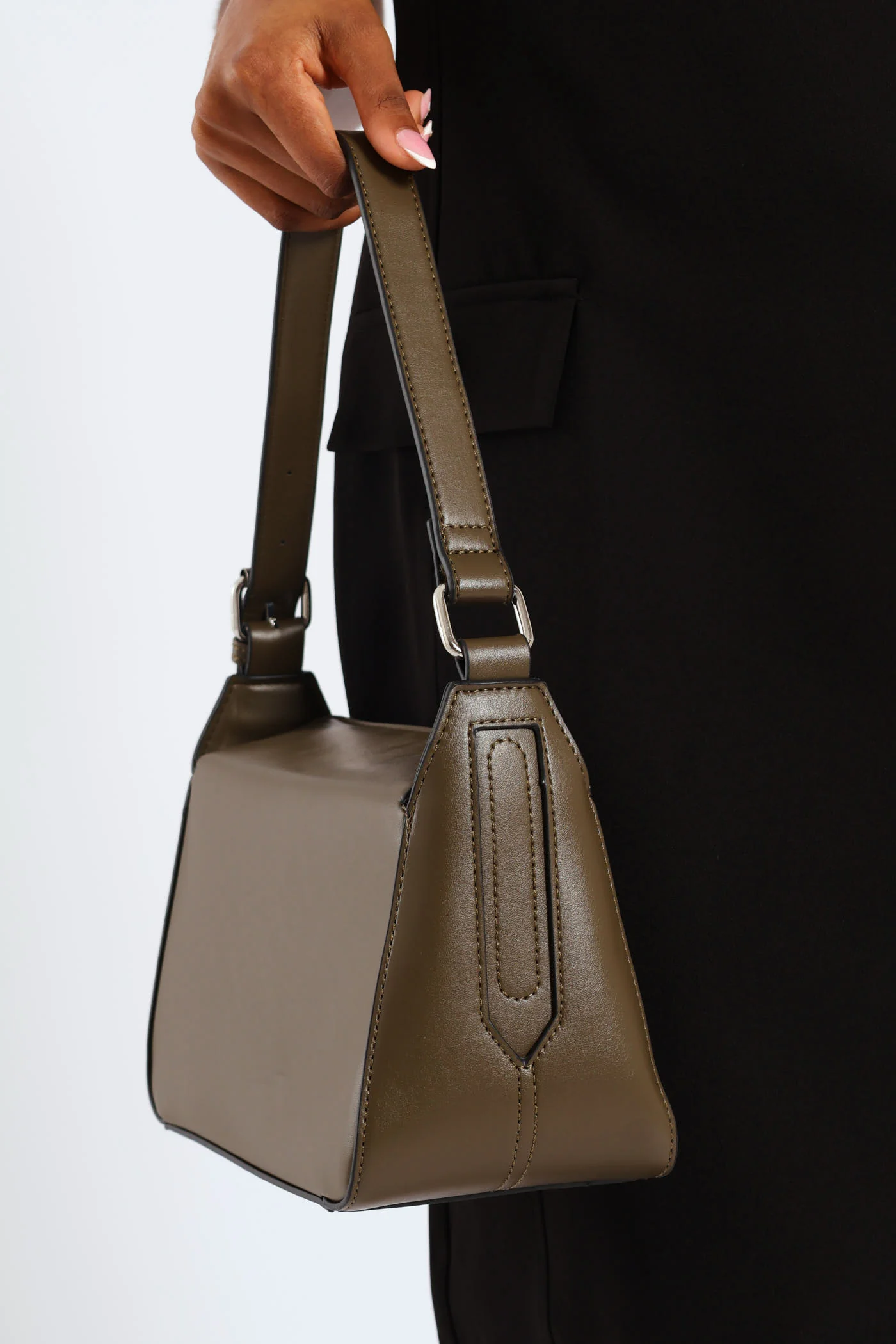 Magnetic Closure Shoulder Bag - Fatigue - Image 3