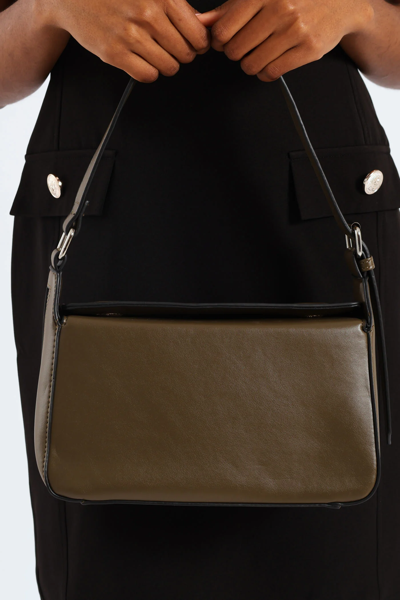 Magnetic Closure Shoulder Bag - Fatigue - Image 4