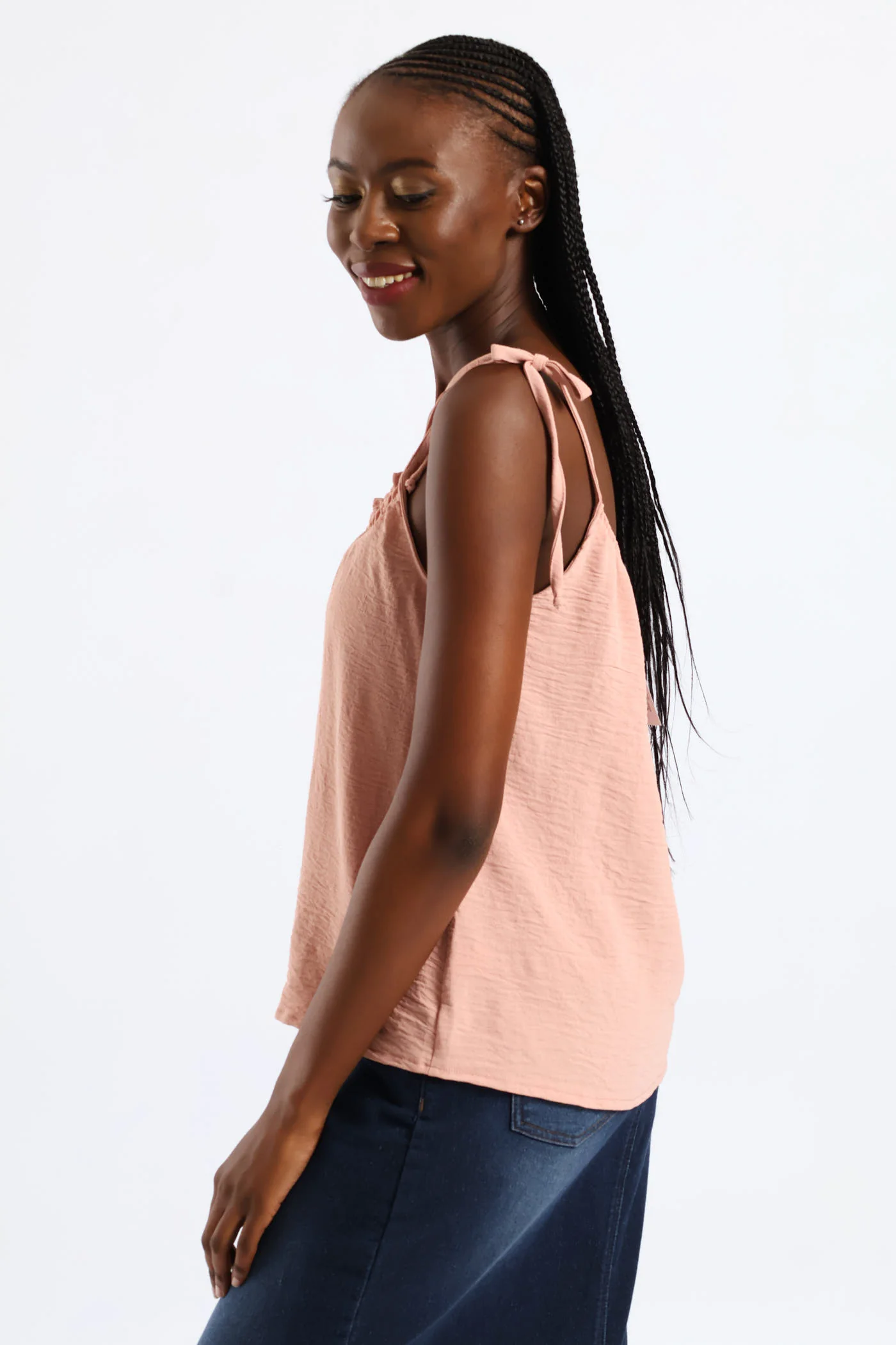 Shoulder Ties Swing Cami - Blush - Image 4