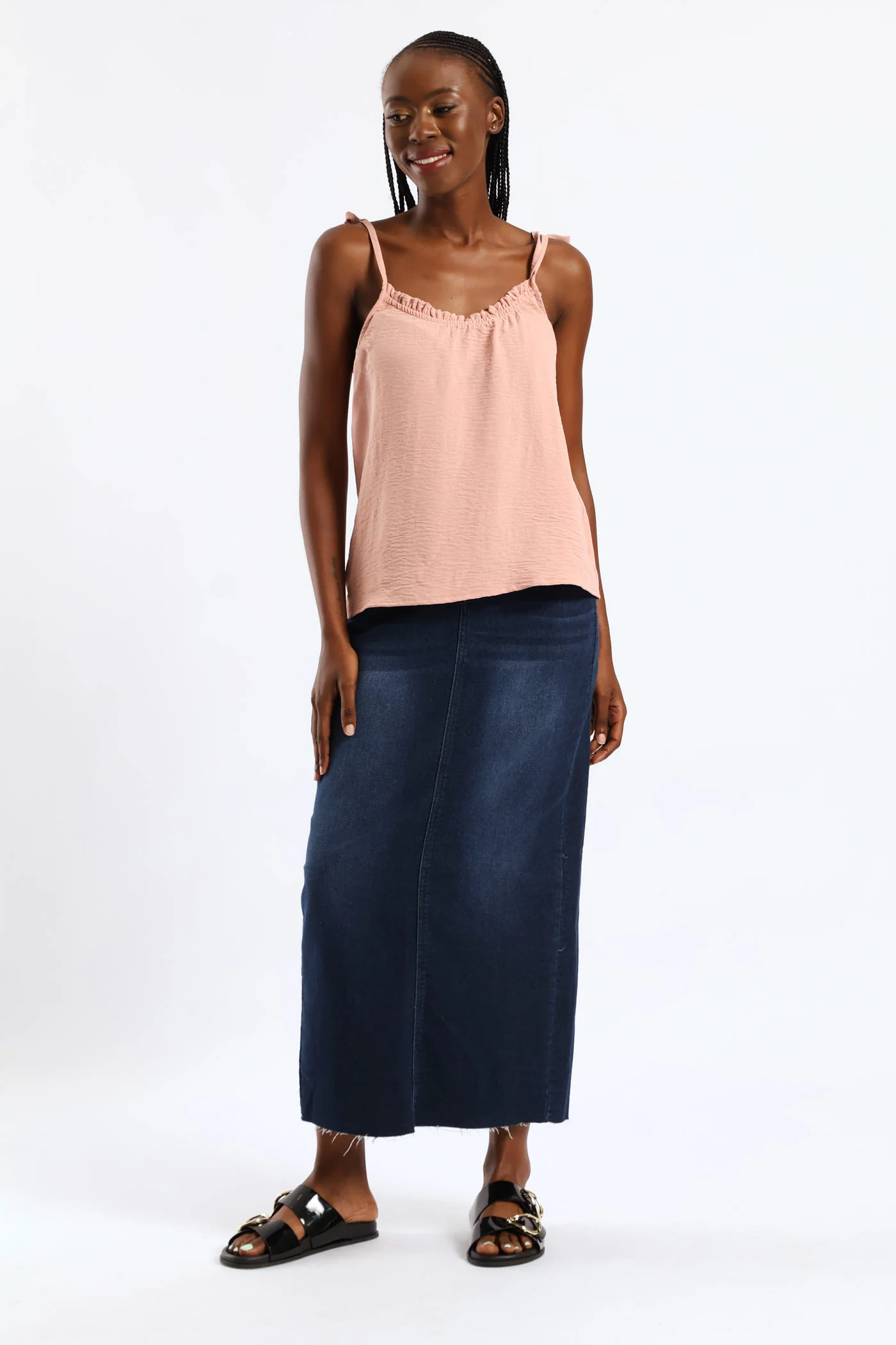 Shoulder Ties Swing Cami - Blush - Image 5
