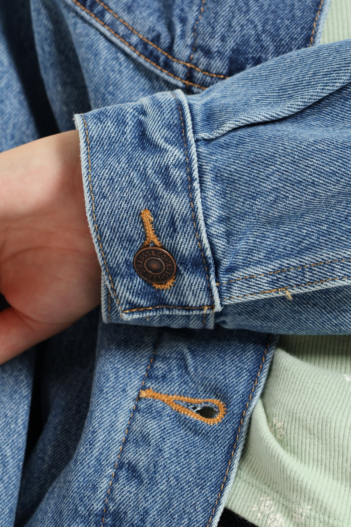 Shrunken 90s Western Trucker Jacket - Dark Blue - Image 5