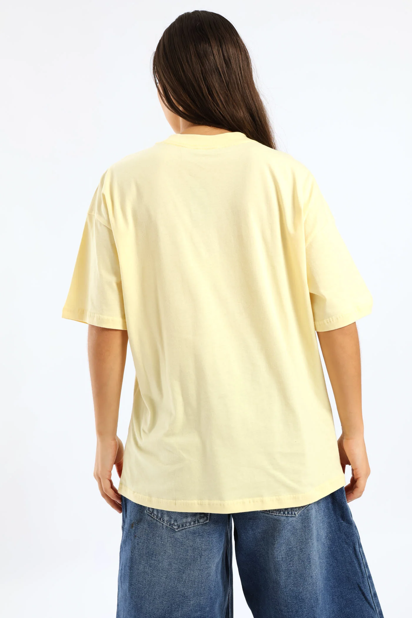 Sicillia Oversized Printed Tee - Light Yellow - Image 4