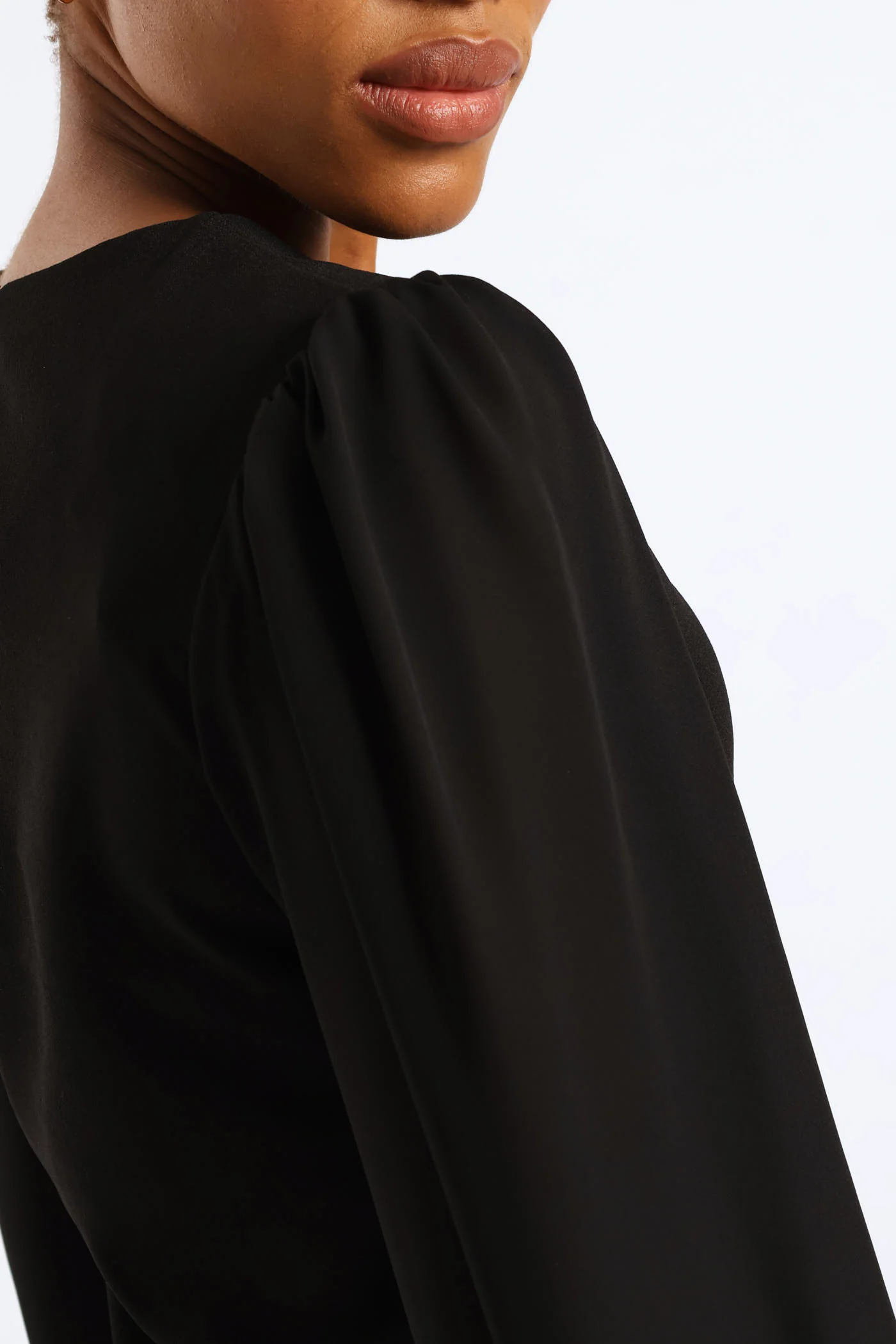 Side Button Through Knitwear Combo Dress - Black - Image 5