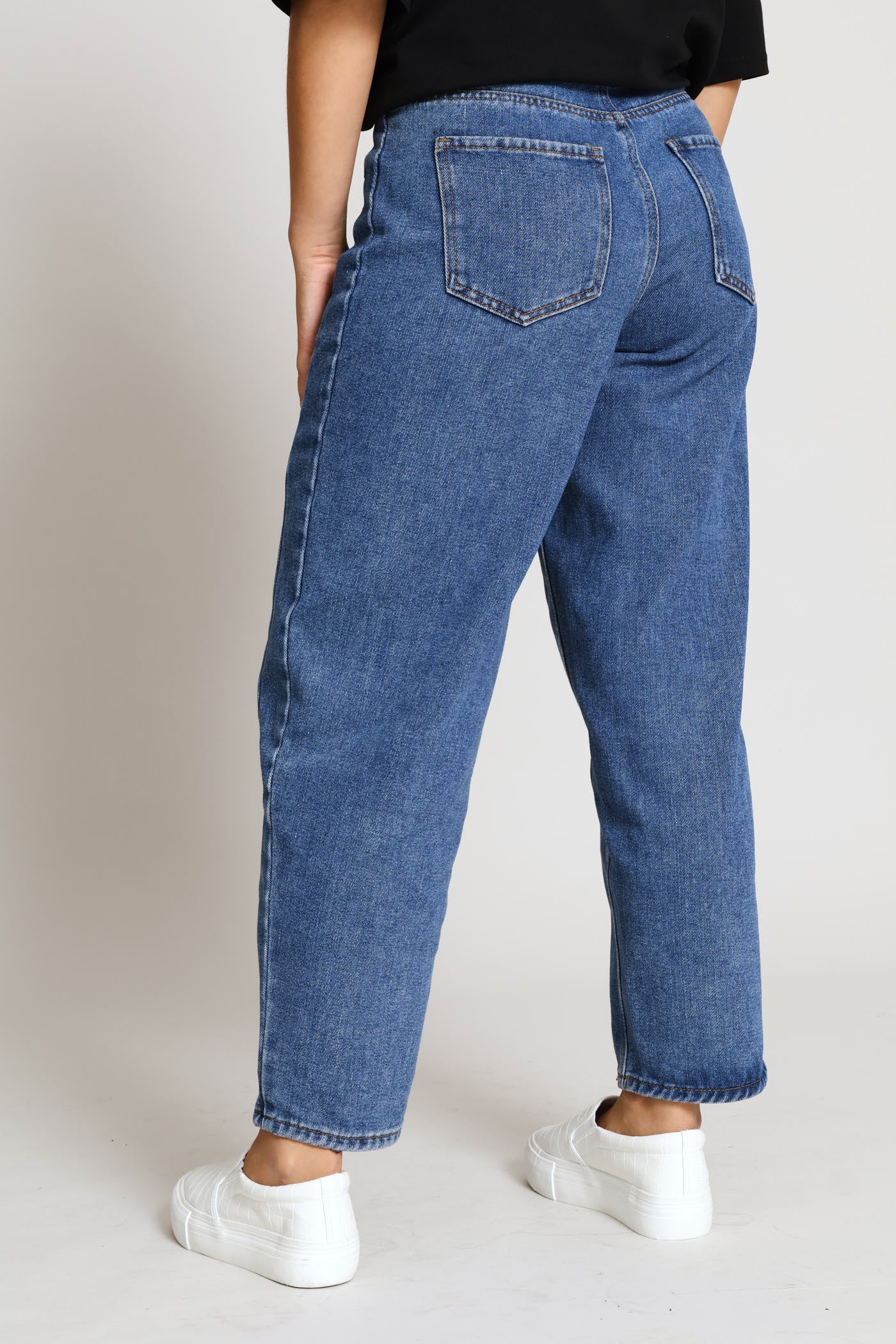 Side Panel Barrel Denim - Mid Blue - Image 4