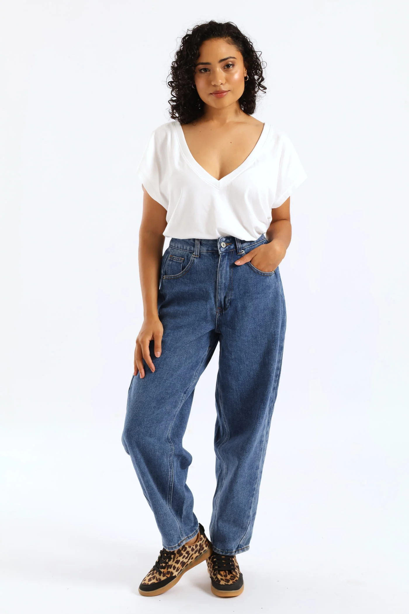 Side Panel Barrel Denim - Mid Blue - Image 9