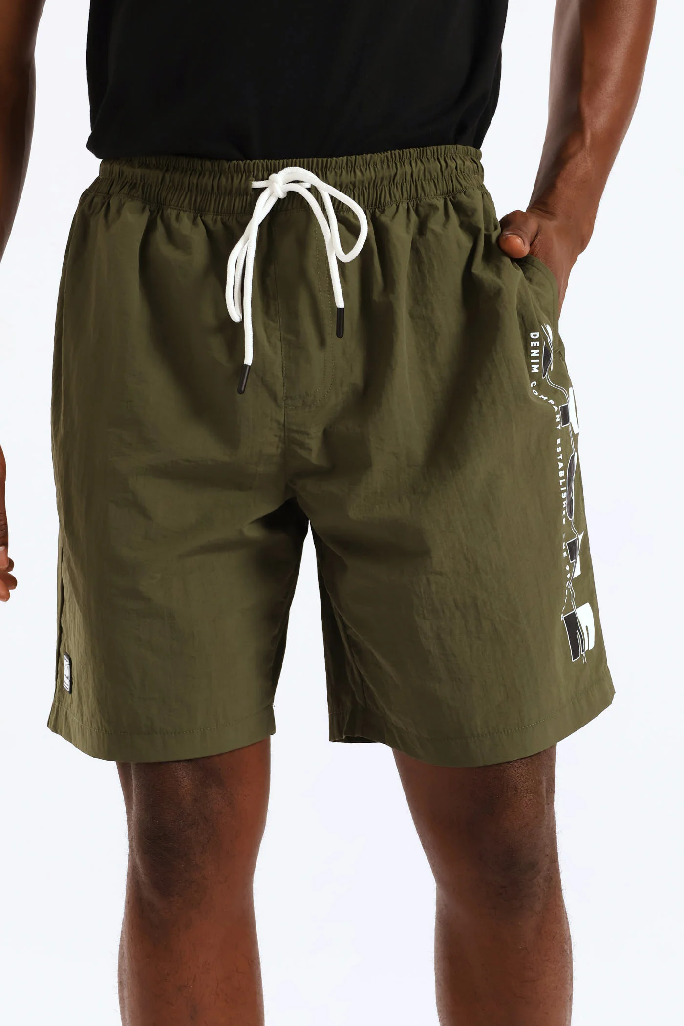 Side Print Swim Short - Olive - Image 3