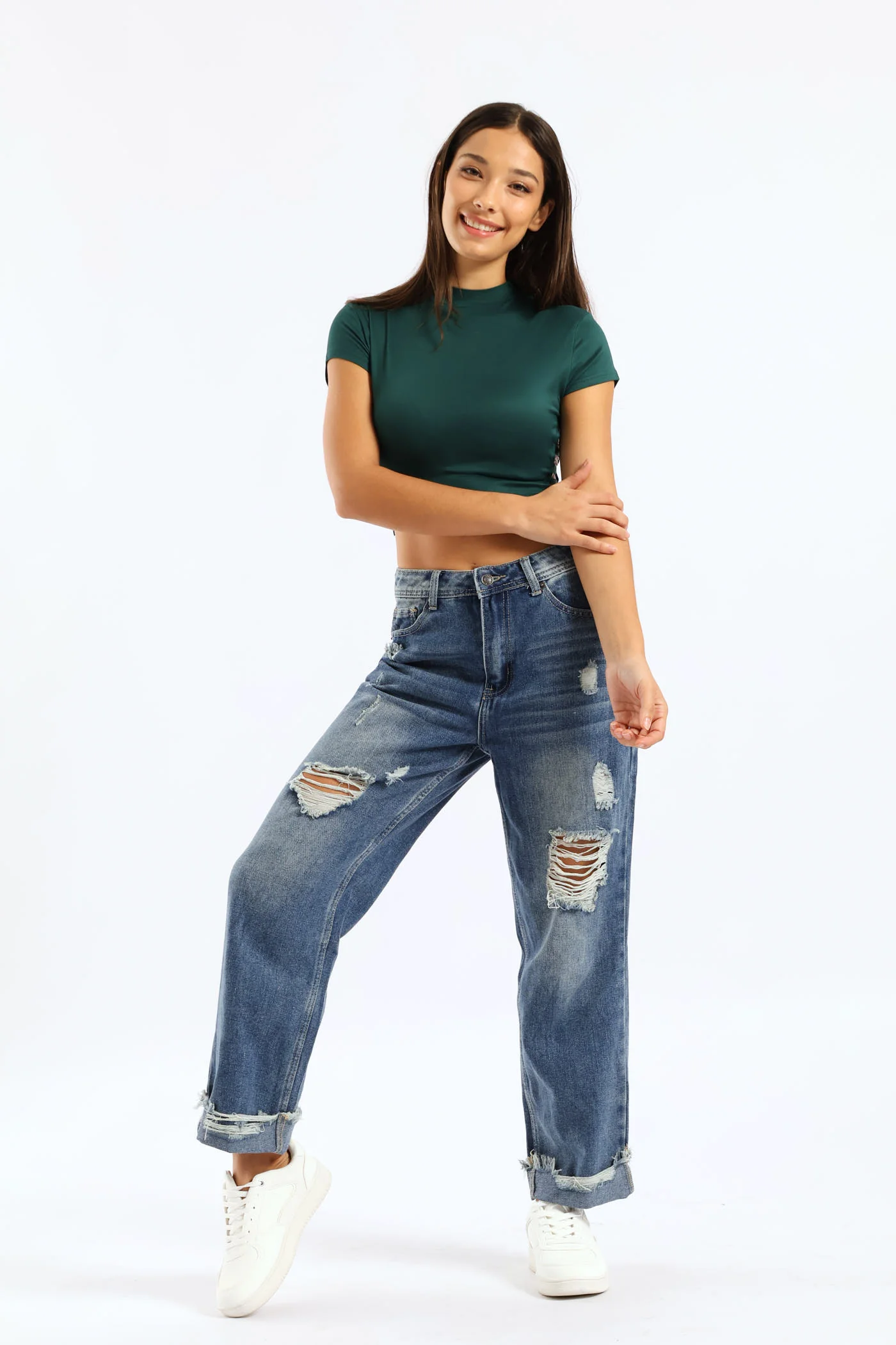 Side Strap Tee - Bottle Green - Image 4