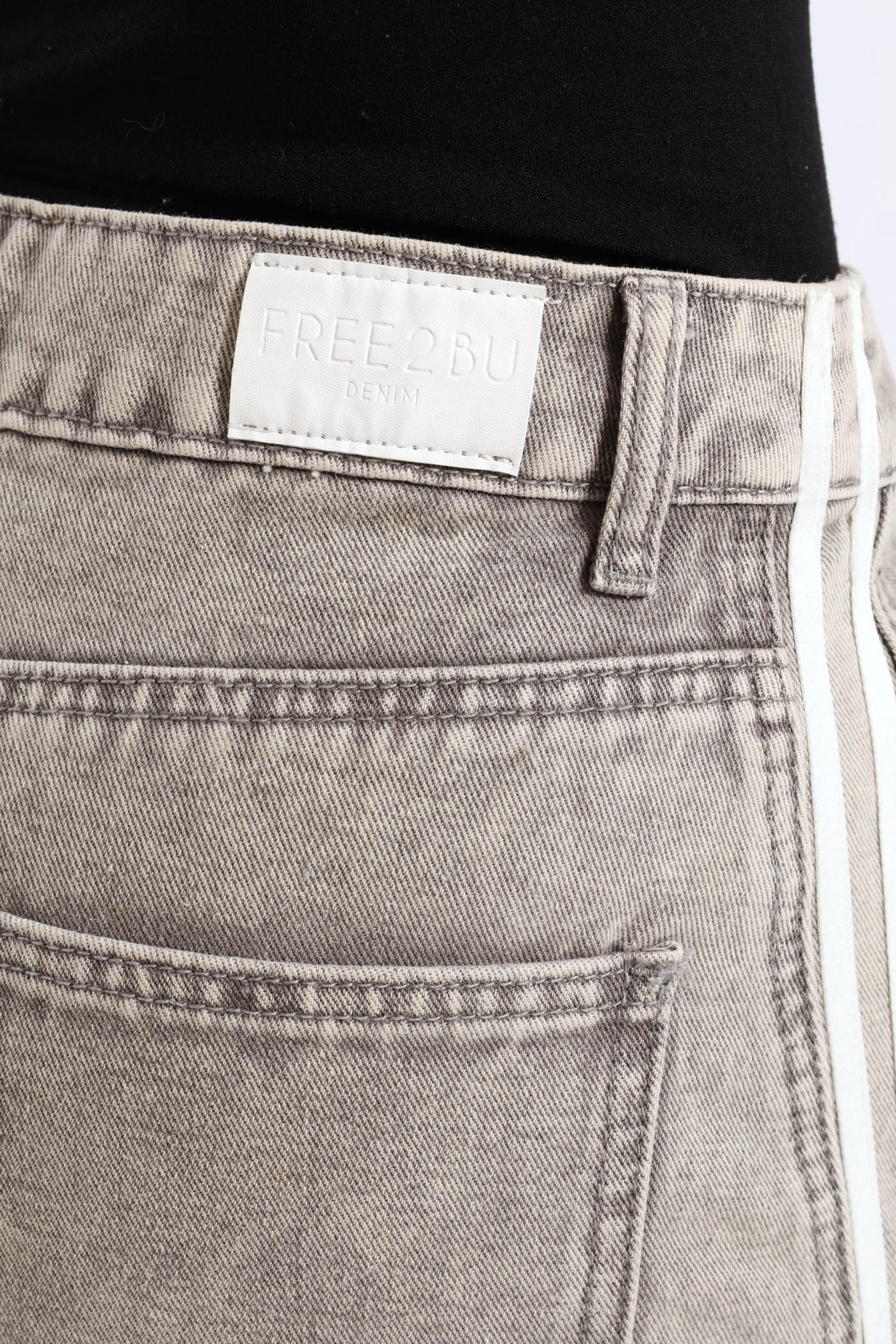 Side Stripe Balloon Jean - Grey - Image 4