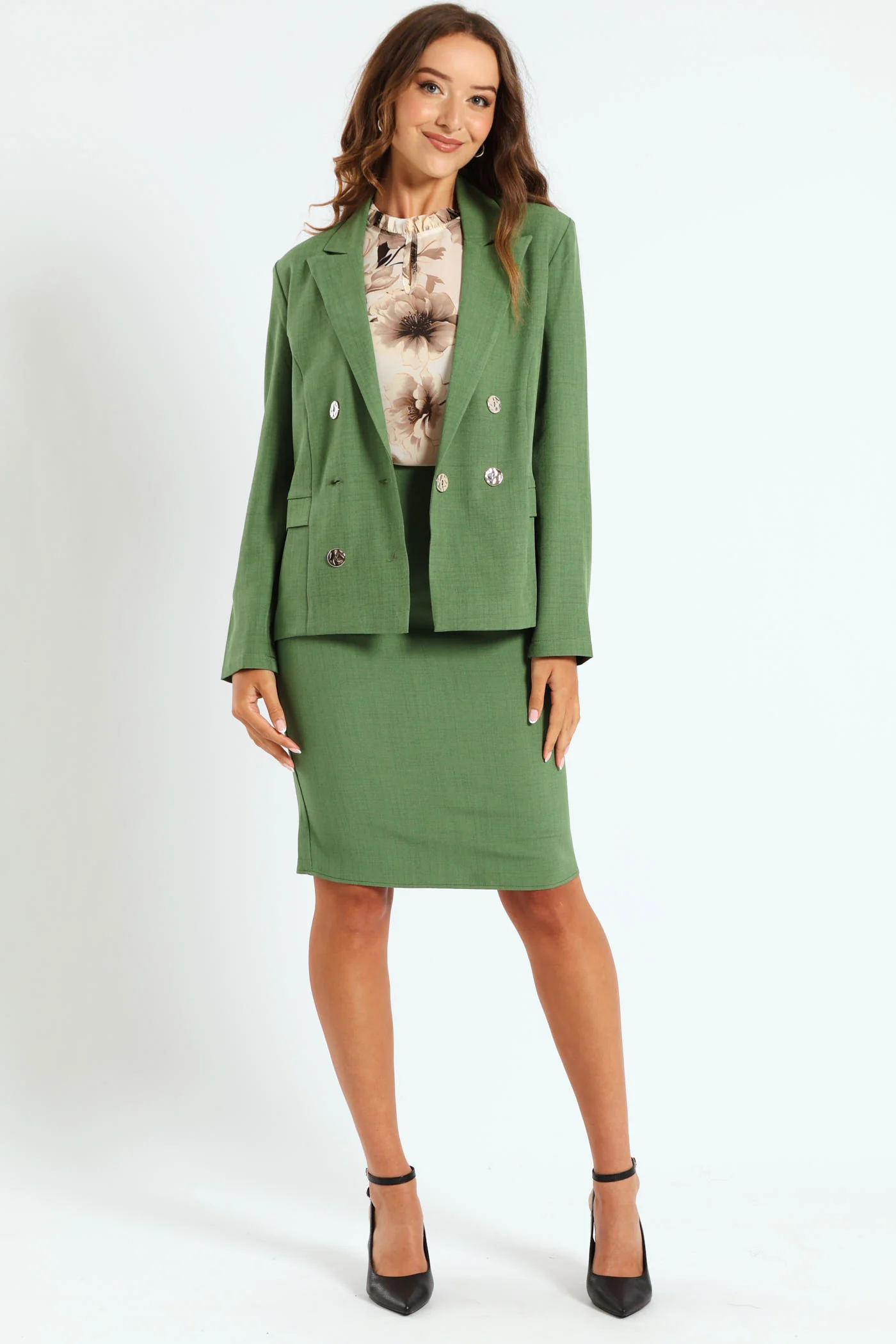 Side Tab Melange Look Skirt - Image 4