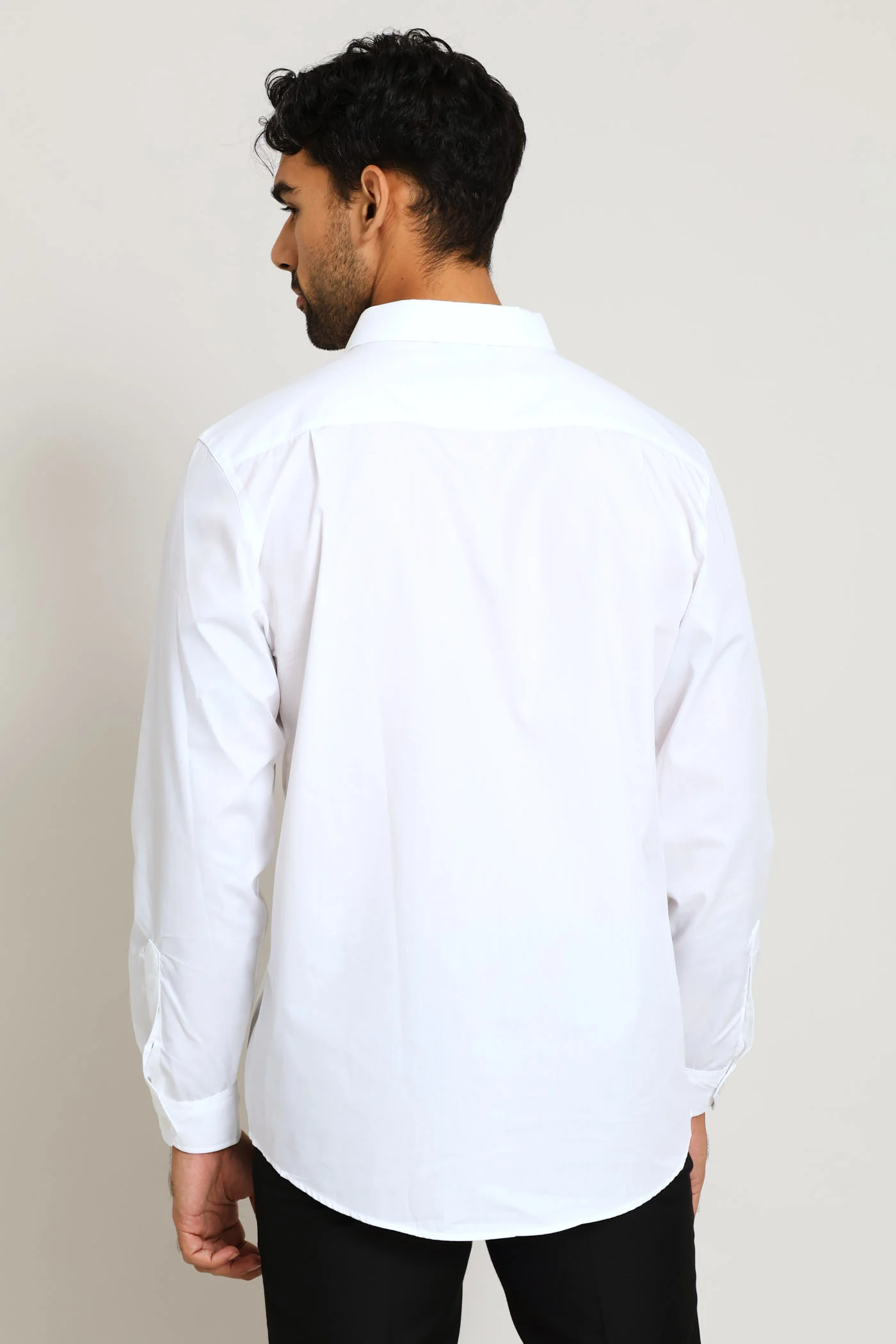 Easy Care Long Sleeve Shirt - White - Image 3